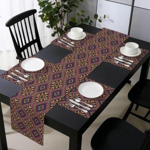 Ambesonne Tartan Table Runner, A Traditional Plaid with Diagonal Lines Rhombuses Scottish Retro Themed Drawing Art, Decoration for Dining Room and Kitchen Home and House Decor, 16″ X 72″, Coral Black(Purple Red)
