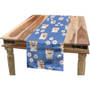 Ambesonne Vintage Rose Table Runner, Repetitive Soft Romantic Tones Floral, Rectangle Scarf for Dining Room Kitchen Table Setting Decor, 14″ X 90″, White Pale Pink Fuchsia(Azure Blue Dark Pink)