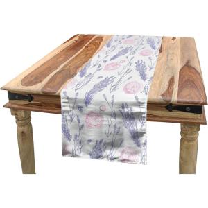 Ambesonne Vintage Rose Table Runner, Repetitive Soft Romantic Tones Floral, Rectangle Scarf for Dining Room Kitchen Table Setting Decor, 14″ X 90″, White Pale Pink Fuchsia(Pale Pink Pale Ceil Blue)