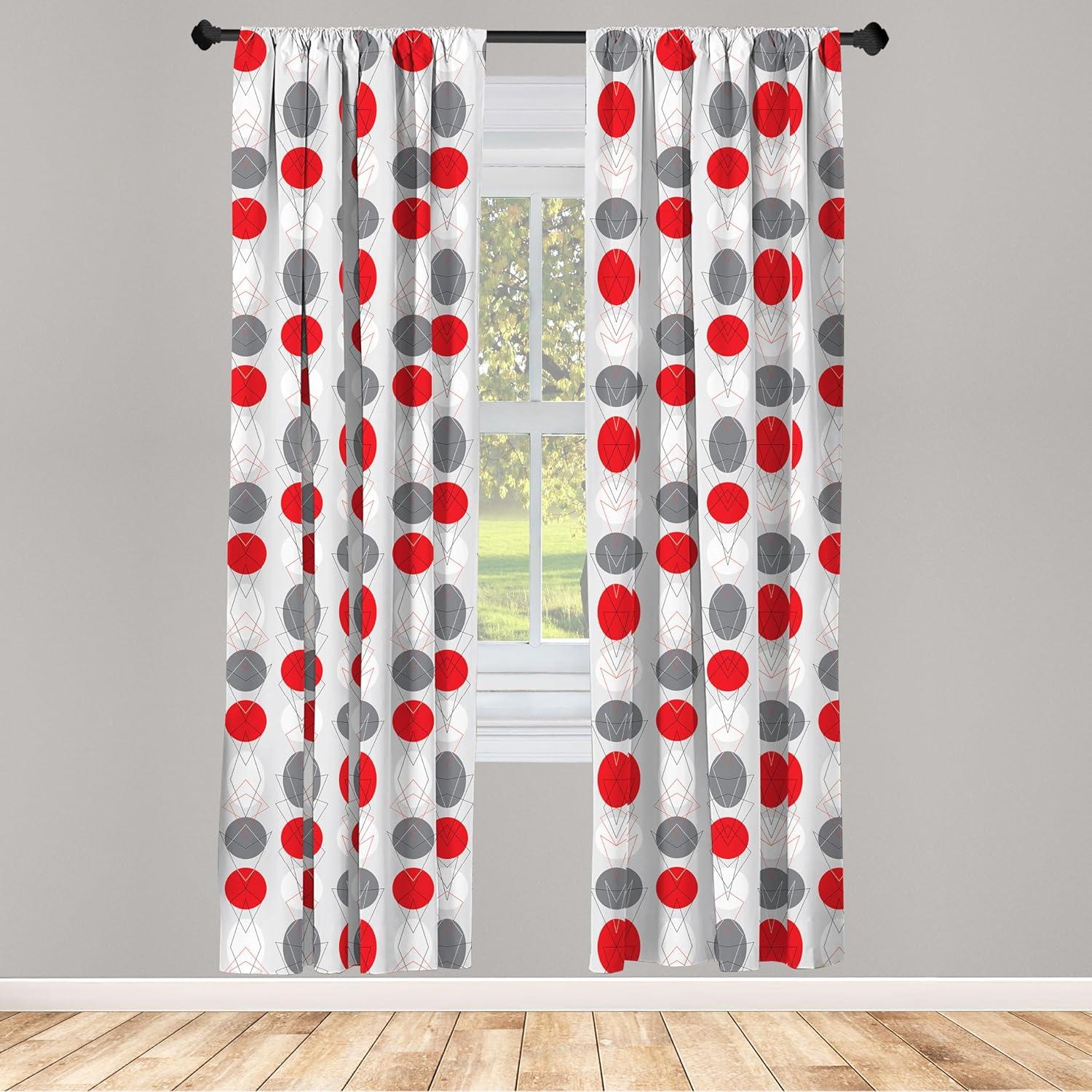 imageAmbesonne Bohemian Curtains Bold and Big Feather Motif on Southwestern Inspired Striped Print Window Treatments 2 Panel Set for Living Room Bedroom Pair of 28quot x 63quot Cadet Blue Beige and BrownGrey Red