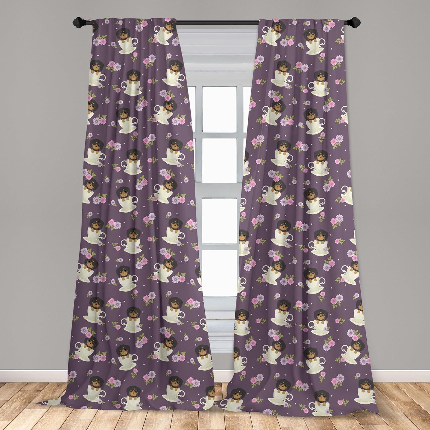 imageAmbesonne Bohemian Curtains Bold and Big Feather Motif on Southwestern Inspired Striped Print Window Treatments 2 Panel Set for Living Room Bedroom Pair of 28quot x 63quot Cadet Blue Beige and BrownEggplant