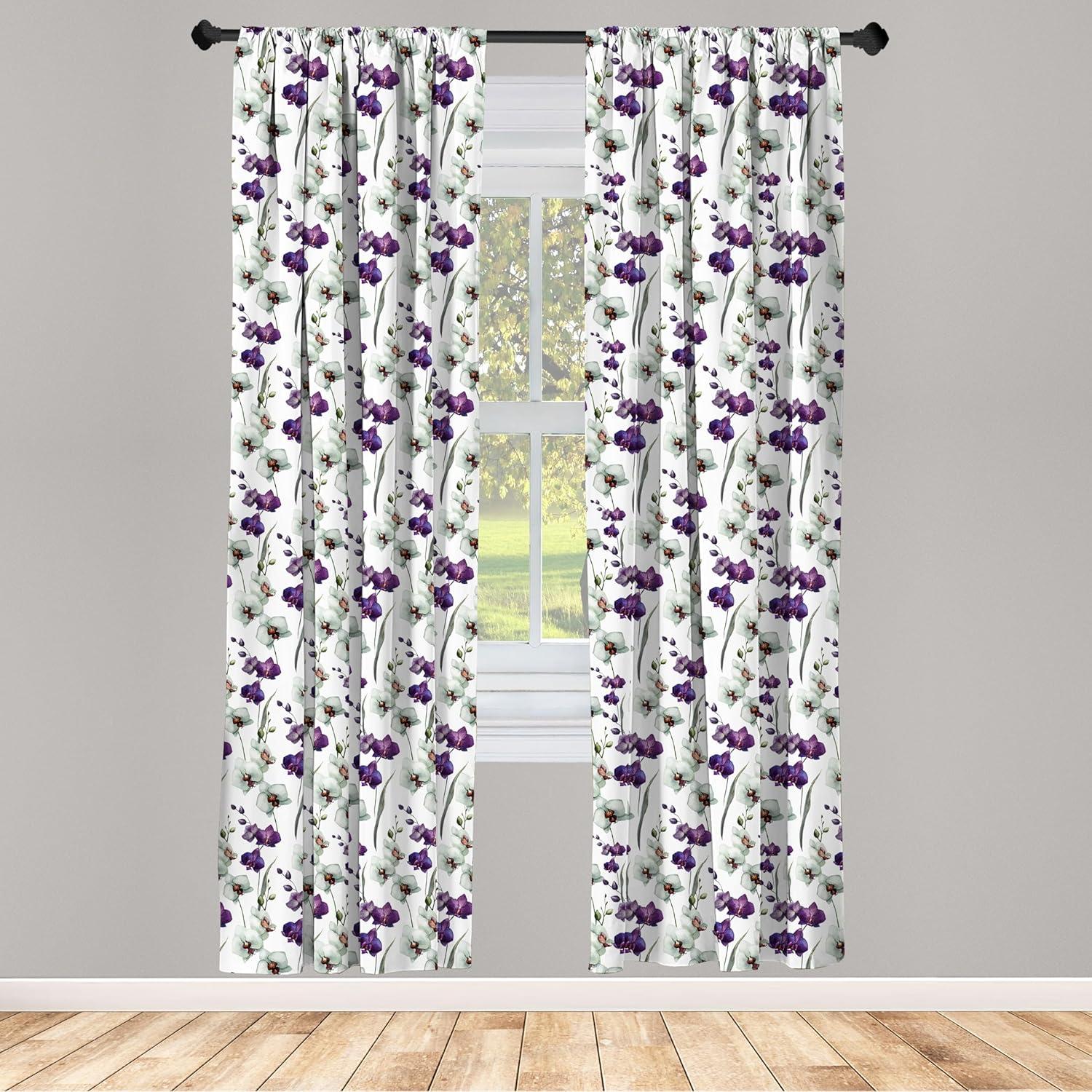 imageAmbesonne Bohemian Curtains Bold and Big Feather Motif on Southwestern Inspired Striped Print Window Treatments 2 Panel Set for Living Room Bedroom Pair of 28quot x 63quot Cadet Blue Beige and BrownWhite Purple