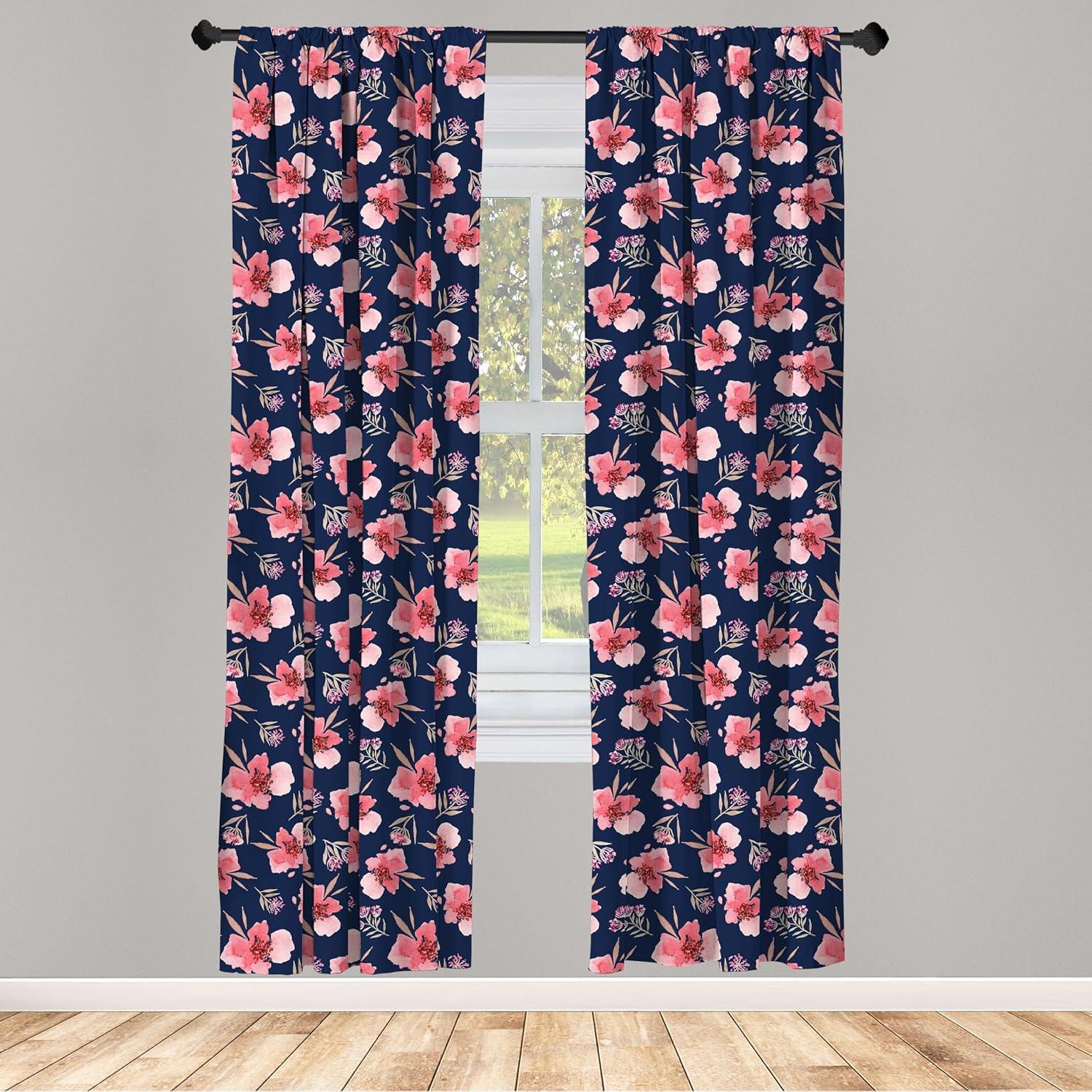 imageAmbesonne Bohemian Curtains Bold and Big Feather Motif on Southwestern Inspired Striped Print Window Treatments 2 Panel Set for Living Room Bedroom Pair of 28quot x 63quot Cadet Blue Beige and BrownNavy Blue