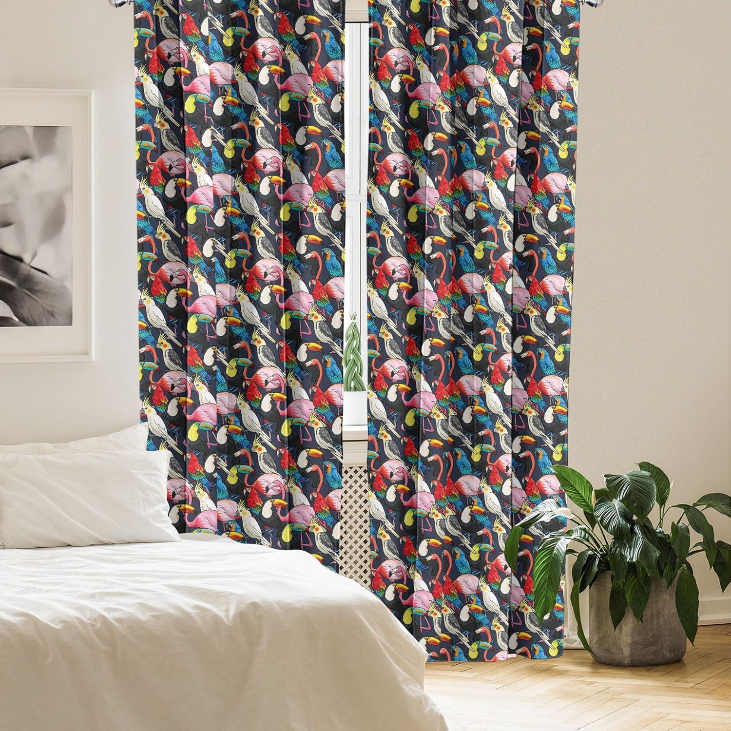 imageAmbesonne Bohemian Curtains Hexagons Floral Botany Art in Cold Colors Ocean and Nature Tones Window Treatments 2 Panel Set for Living Room Bedroom Pair of 28quot x 95quot Teal Green and Sea BlueRed Grey