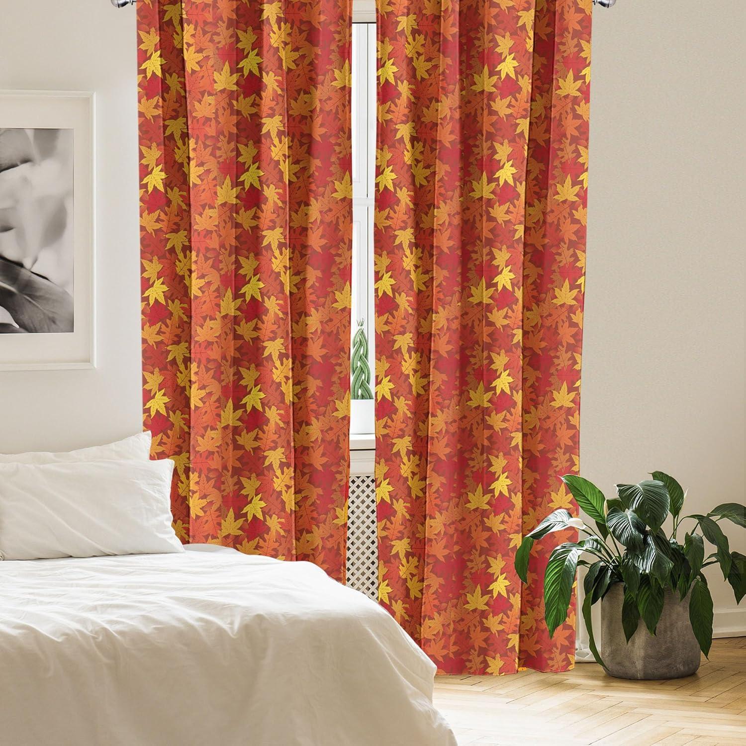 imageAmbesonne Bohemian Curtains Hexagons Floral Botany Art in Cold Colors Ocean and Nature Tones Window Treatments 2 Panel Set for Living Room Bedroom Pair of 28quot x 95quot Teal Green and Sea BlueBurnt Orange