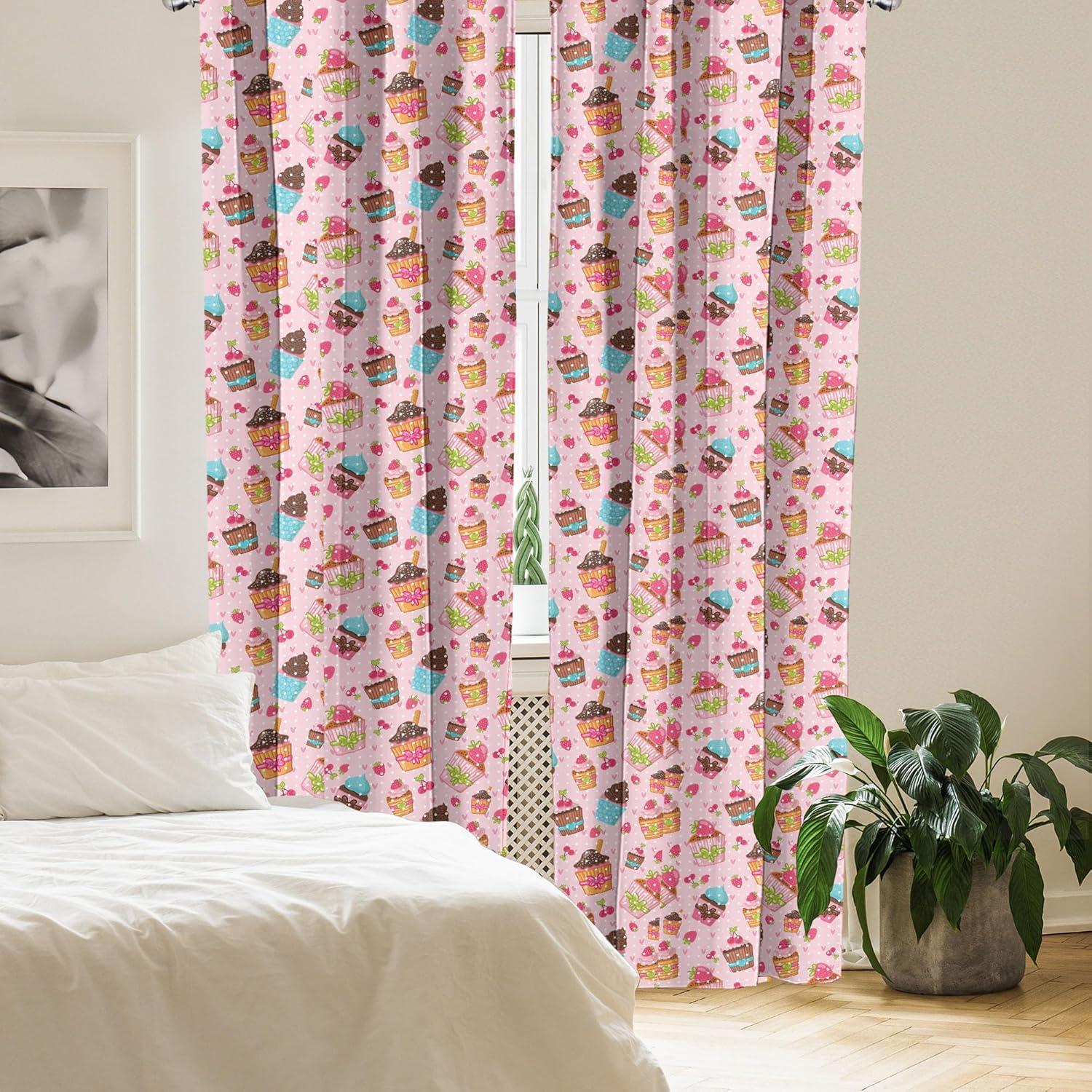 imageAmbesonne Bohemian Curtains Hexagons Floral Botany Art in Cold Colors Ocean and Nature Tones Window Treatments 2 Panel Set for Living Room Bedroom Pair of 28quot x 95quot Teal Green and Sea BlueBrown Pink