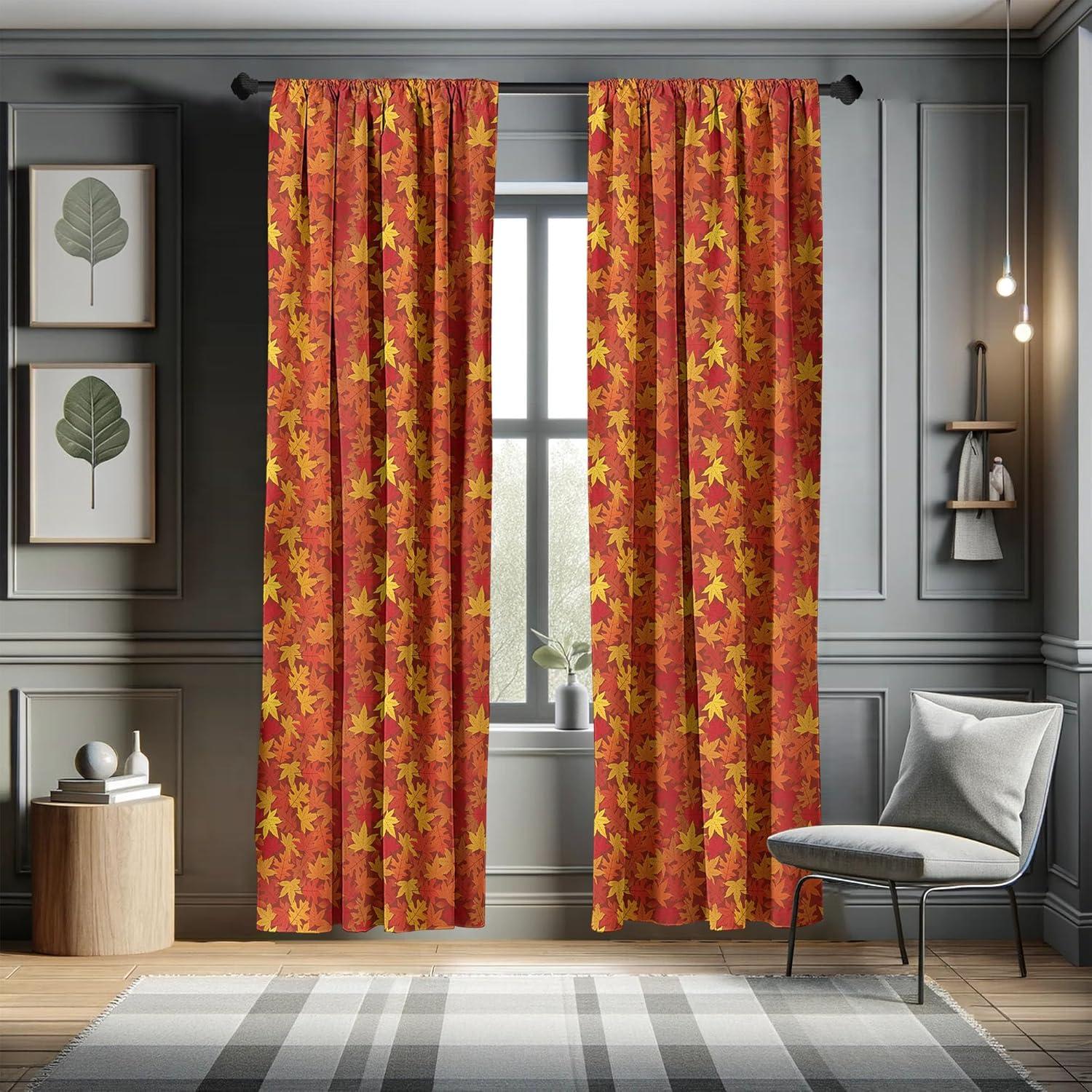 imageAmbesonne Bohemian Curtains Hexagons Floral Botany Art in Cold Colors Ocean and Nature Tones Window Treatments 2 Panel Set for Living Room Bedroom Pair of 28quot x 95quot Teal Green and Sea BlueBurnt Orange