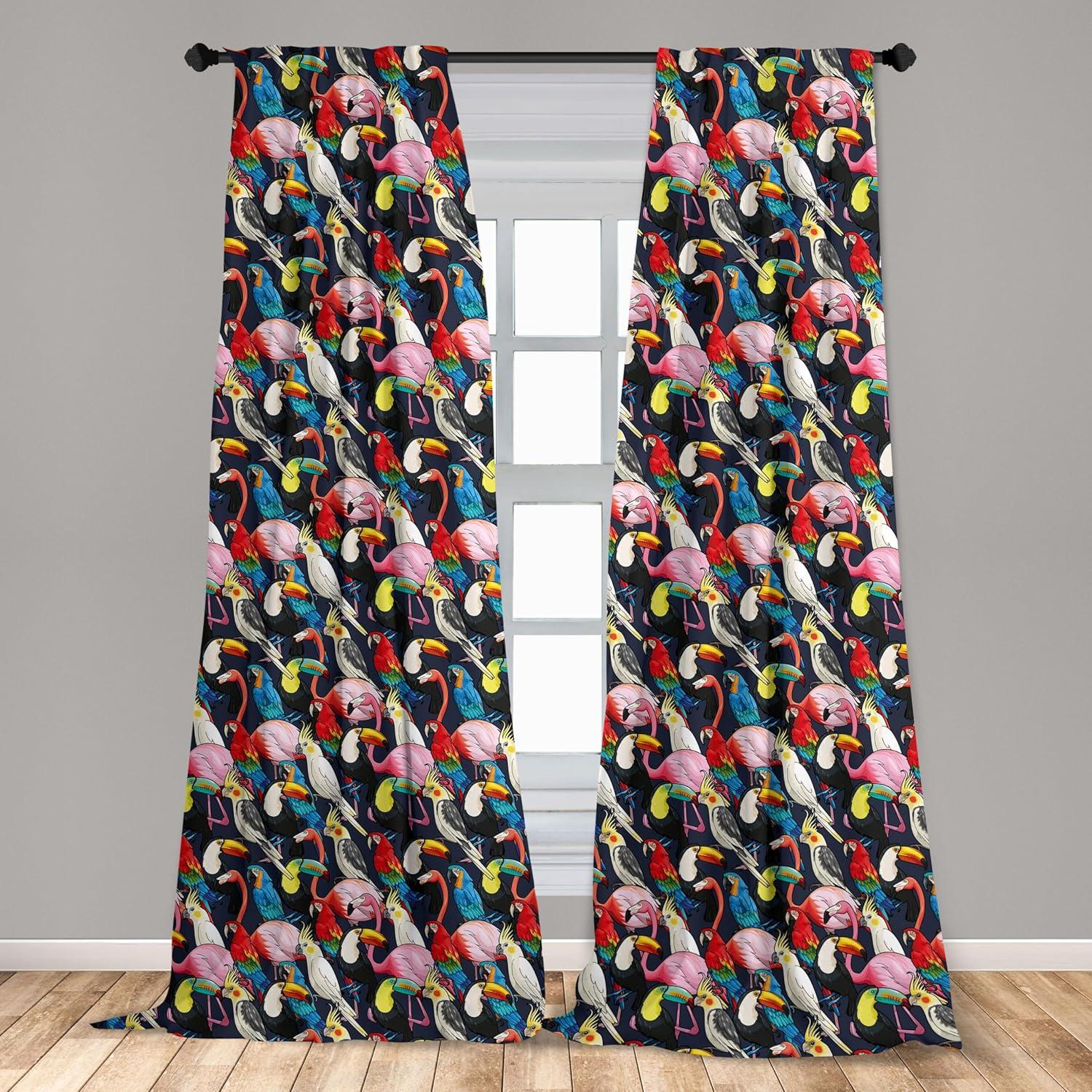 imageAmbesonne Bohemian Curtains Hexagons Floral Botany Art in Cold Colors Ocean and Nature Tones Window Treatments 2 Panel Set for Living Room Bedroom Pair of 28quot x 95quot Teal Green and Sea BlueRed Grey