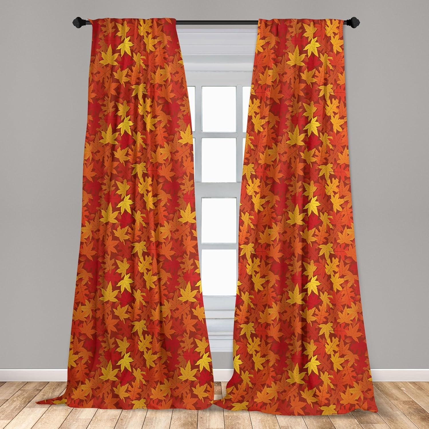 imageAmbesonne Bohemian Curtains Hexagons Floral Botany Art in Cold Colors Ocean and Nature Tones Window Treatments 2 Panel Set for Living Room Bedroom Pair of 28quot x 95quot Teal Green and Sea BlueBurnt Orange