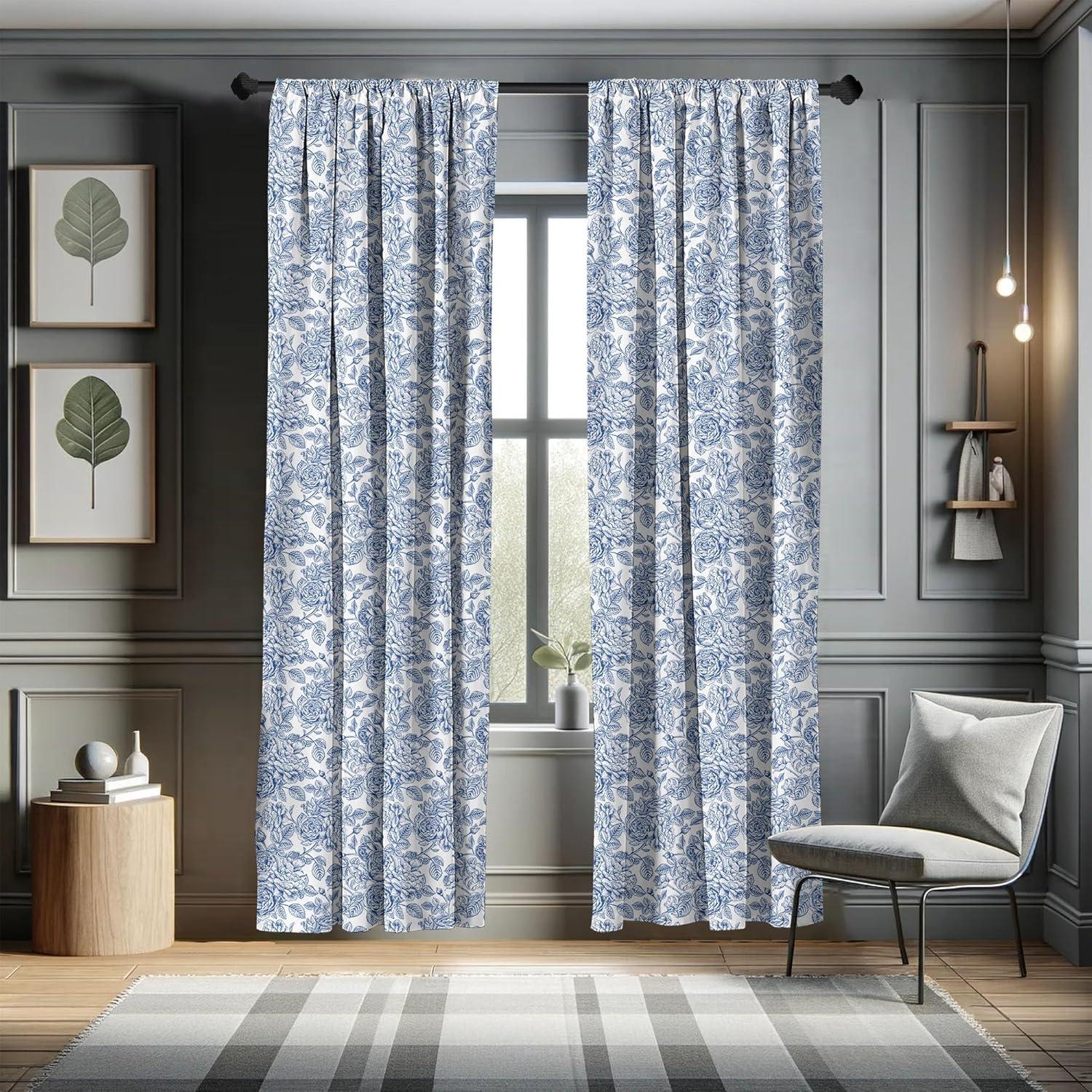imageAmbesonne Bohemian Curtains Hexagons Floral Botany Art in Cold Colors Ocean and Nature Tones Window Treatments 2 Panel Set for Living Room Bedroom Pair of 28quot x 95quot Teal Green and Sea BluePale Blue