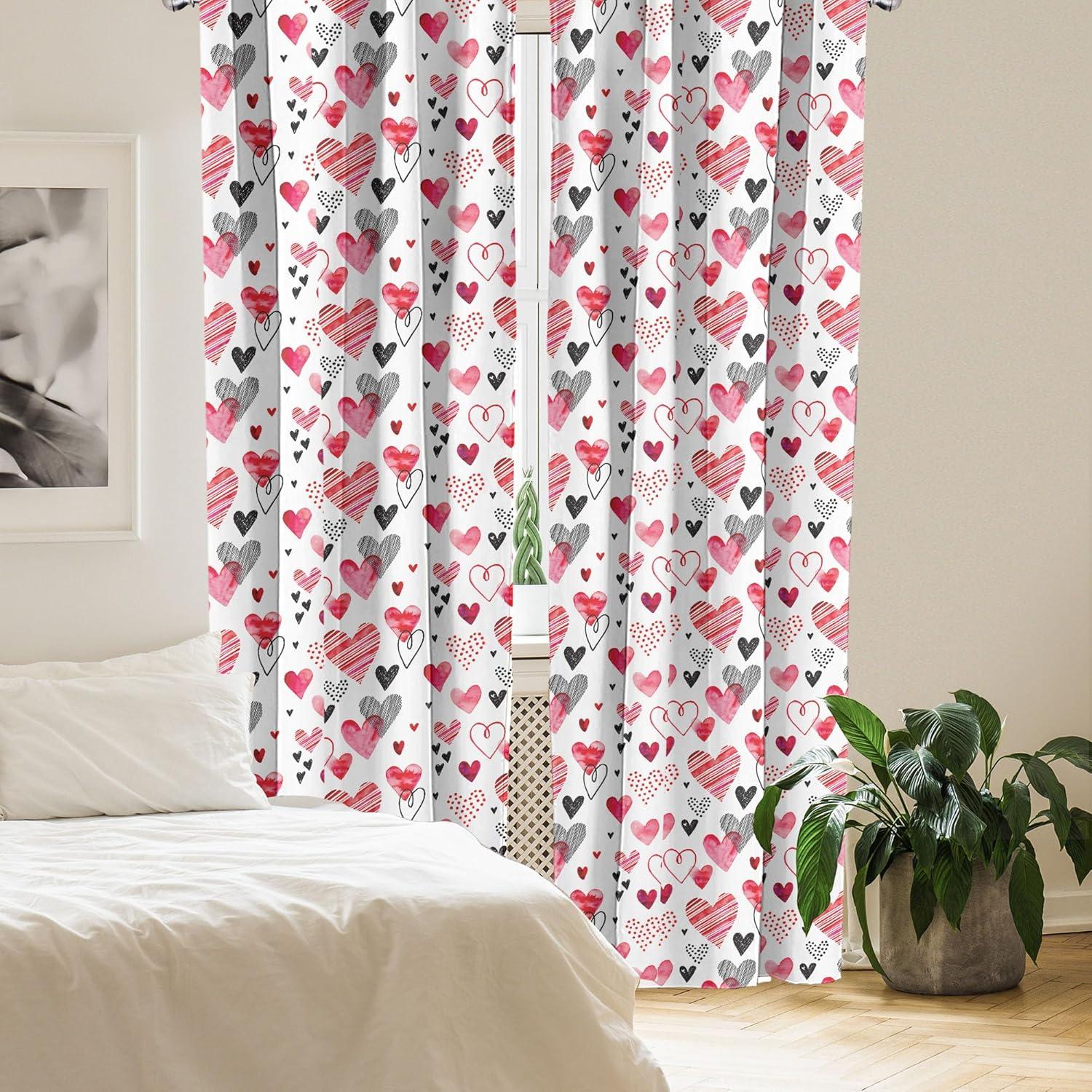 imageAmbesonne Botanical Curtains Minimal Watercolor Leaves on Minimal Geometric Shapes in Cold Colors Window Treatments 2 Panel Set for Living Room Bedroom Pair of 28quot x 63quot Grey Teal Slate BlueBlack White Pale Pink