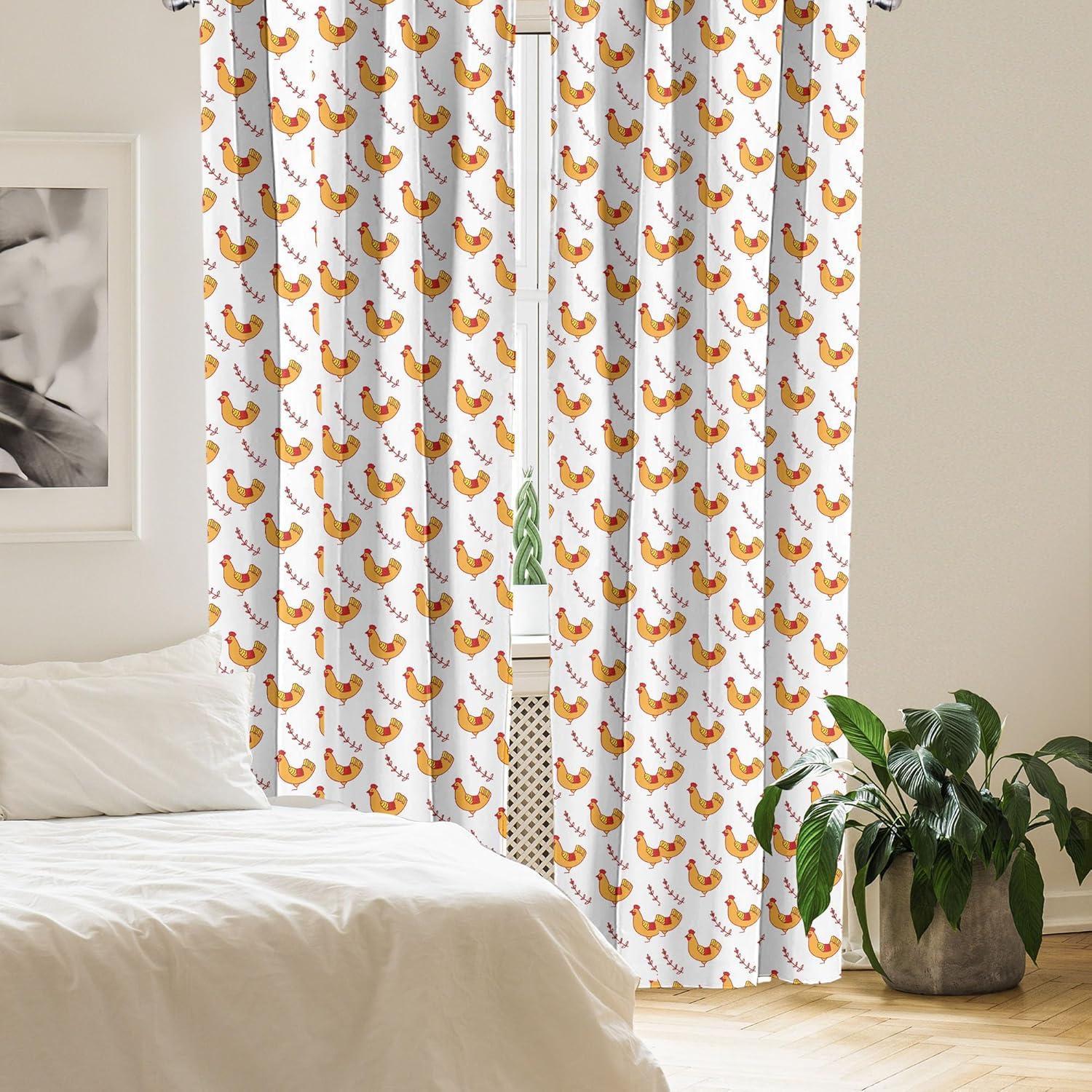 imageAmbesonne Botanical Curtains Vintage Floral Pattern with Detailed Exotic Leaves from Different Trees Window Treatments 2 Panel Set for Living Room Bedroom Pair of 28quot x 84quot Green and IvoryOrange Pink