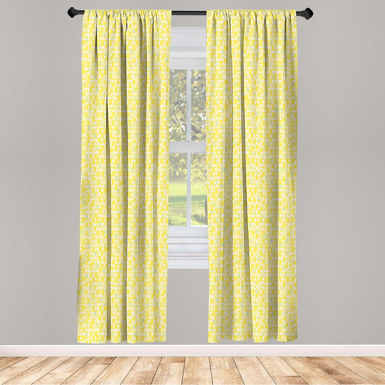 imageAmbesonne Botanical Curtains Vintage Floral Pattern with Detailed Exotic Leaves from Different Trees Window Treatments 2 Panel Set for Living Room Bedroom Pair of 28quot x 84quot Green and IvoryMint Green