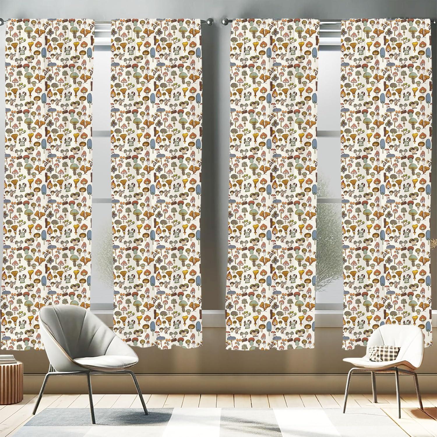imageAmbesonne Botanical Curtains Vintage Floral Pattern with Detailed Exotic Leaves from Different Trees Window Treatments 2 Panel Set for Living Room Bedroom Pair of 28quot x 84quot Green and IvoryGreen Yellow Orange