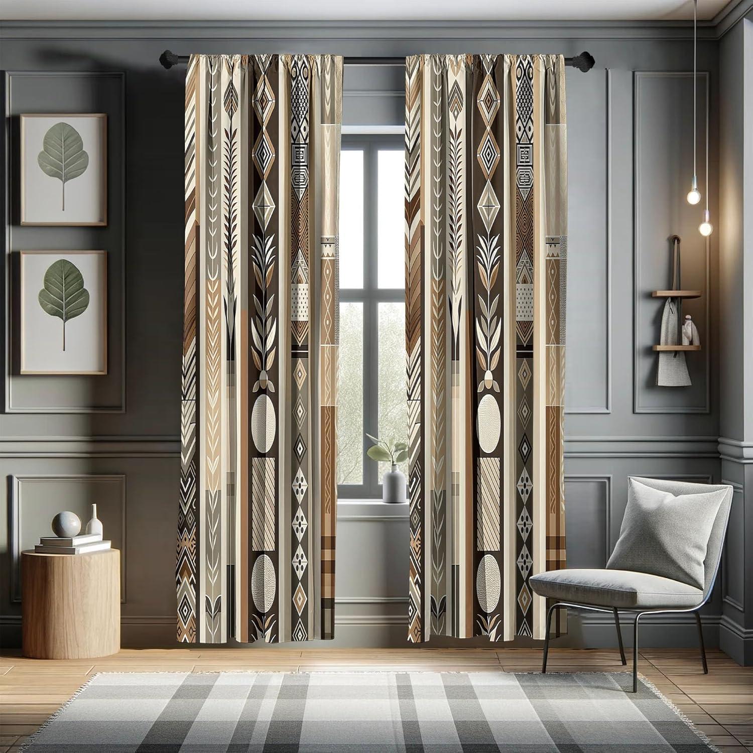 imageAmbesonne Botanical Curtains Vintage Floral Pattern with Detailed Exotic Leaves from Different Trees Window Treatments 2 Panel Set for Living Room Bedroom Pair of 28quot x 84quot Green and IvoryChocolate Ecru Taupe