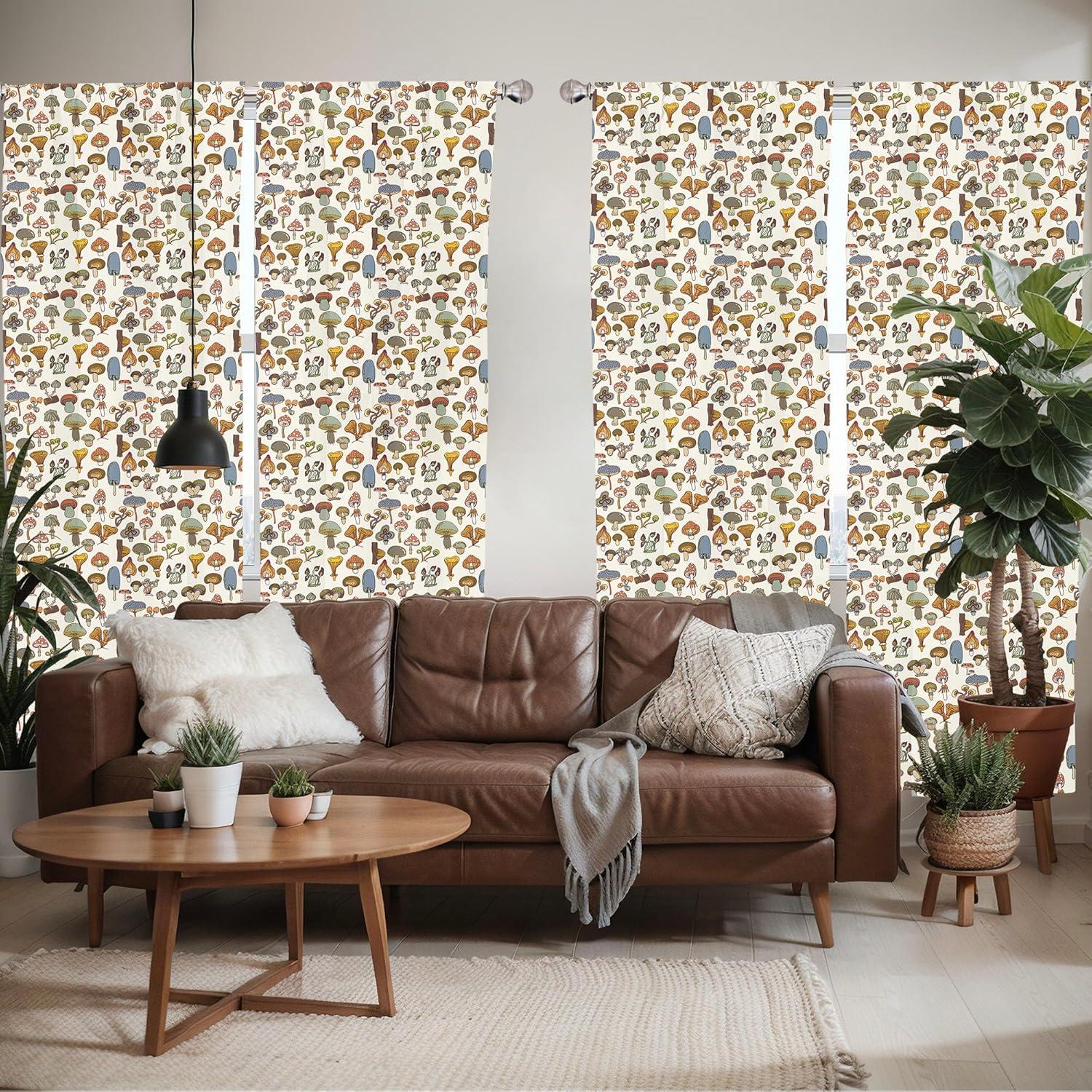 imageAmbesonne Botanical Curtains Vintage Floral Pattern with Detailed Exotic Leaves from Different Trees Window Treatments 2 Panel Set for Living Room Bedroom Pair of 28quot x 84quot Green and IvoryGreen Yellow Orange