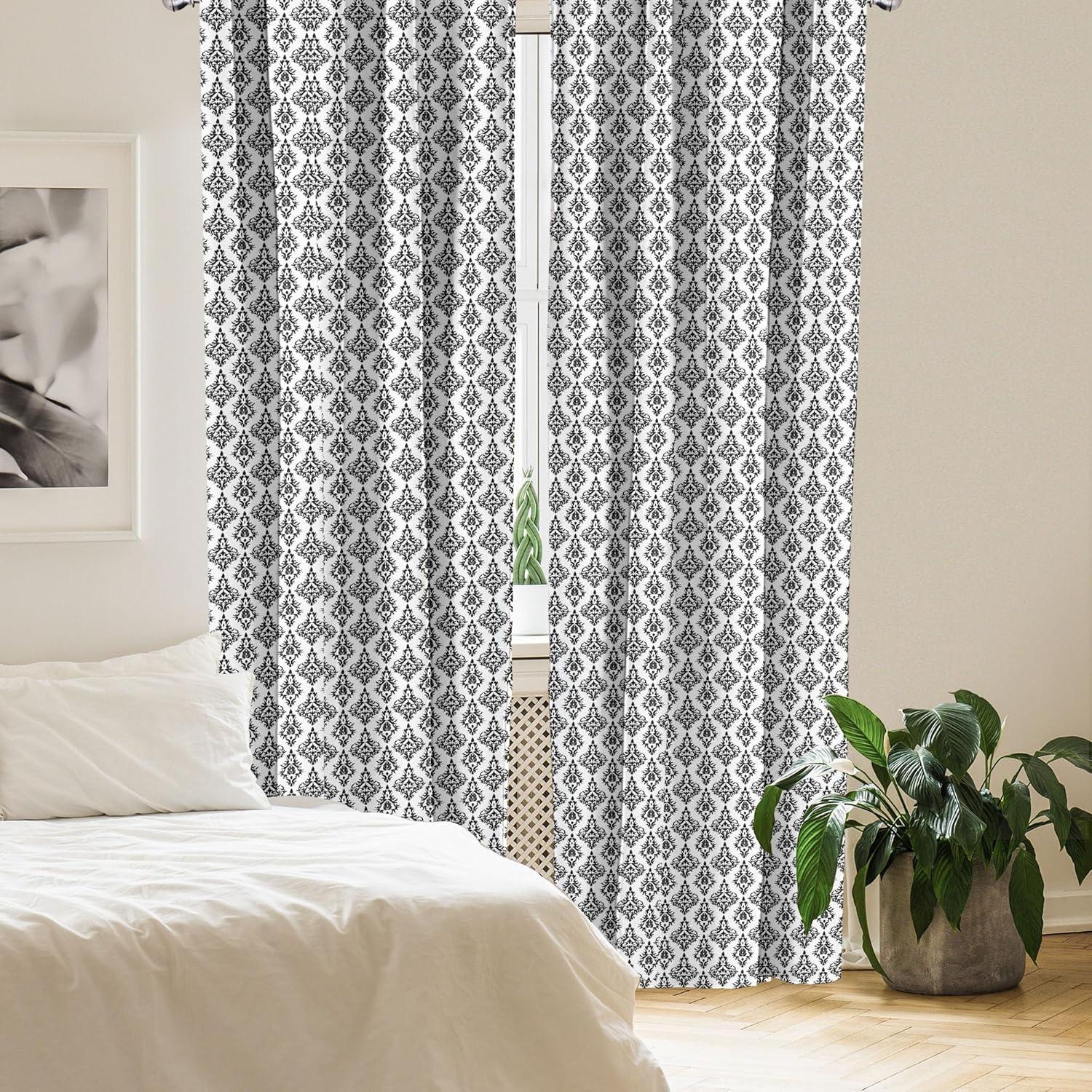imageAmbesonne Botanical Curtains Vintage Floral Pattern with Detailed Exotic Leaves from Different Trees Window Treatments 2 Panel Set for Living Room Bedroom Pair of 28quot x 84quot Green and IvoryWhite Charcoal