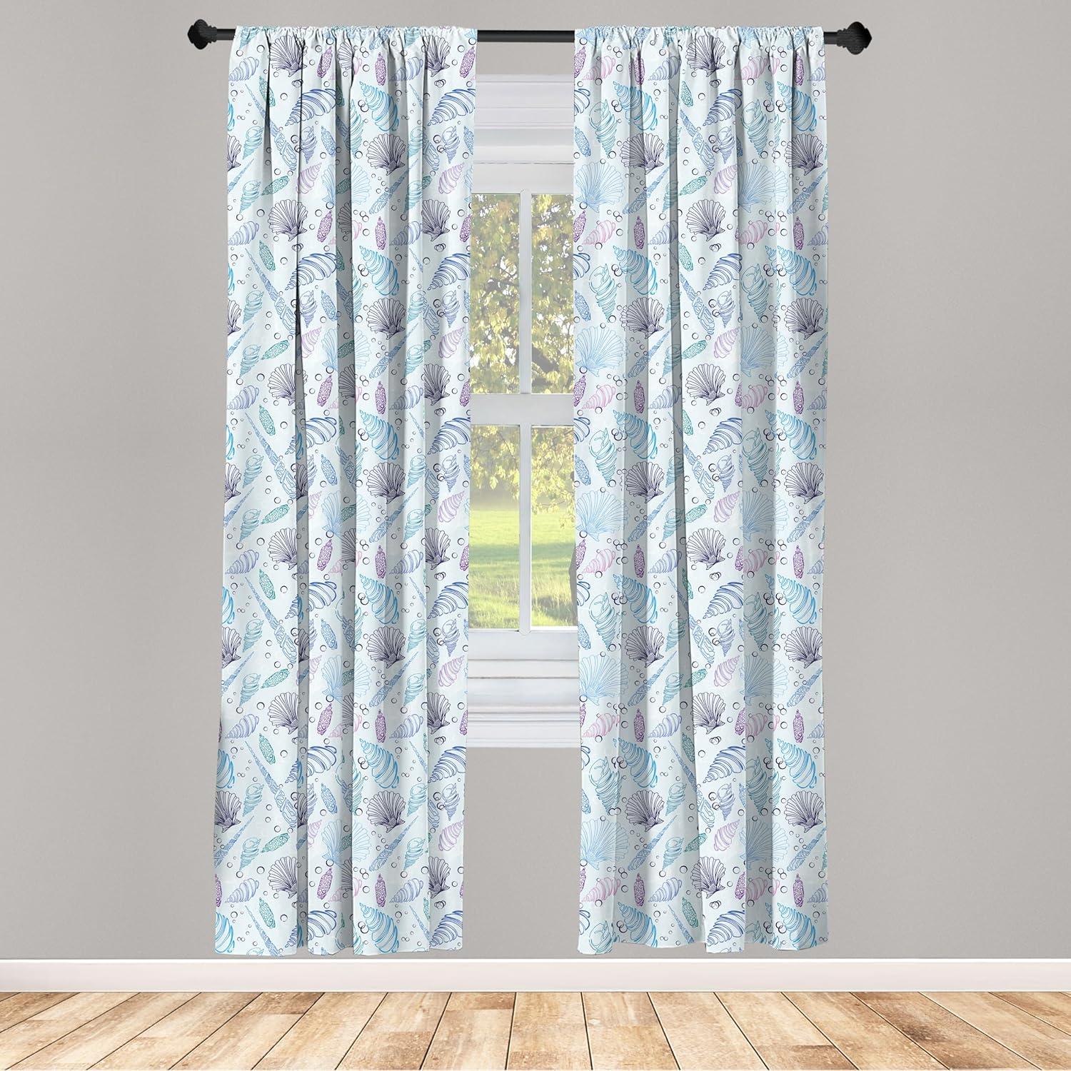 imageAmbesonne Botanical Curtains Vintage Floral Pattern with Detailed Exotic Leaves from Different Trees Window Treatments 2 Panel Set for Living Room Bedroom Pair of 28quot x 84quot Green and IvoryIndigo Purple