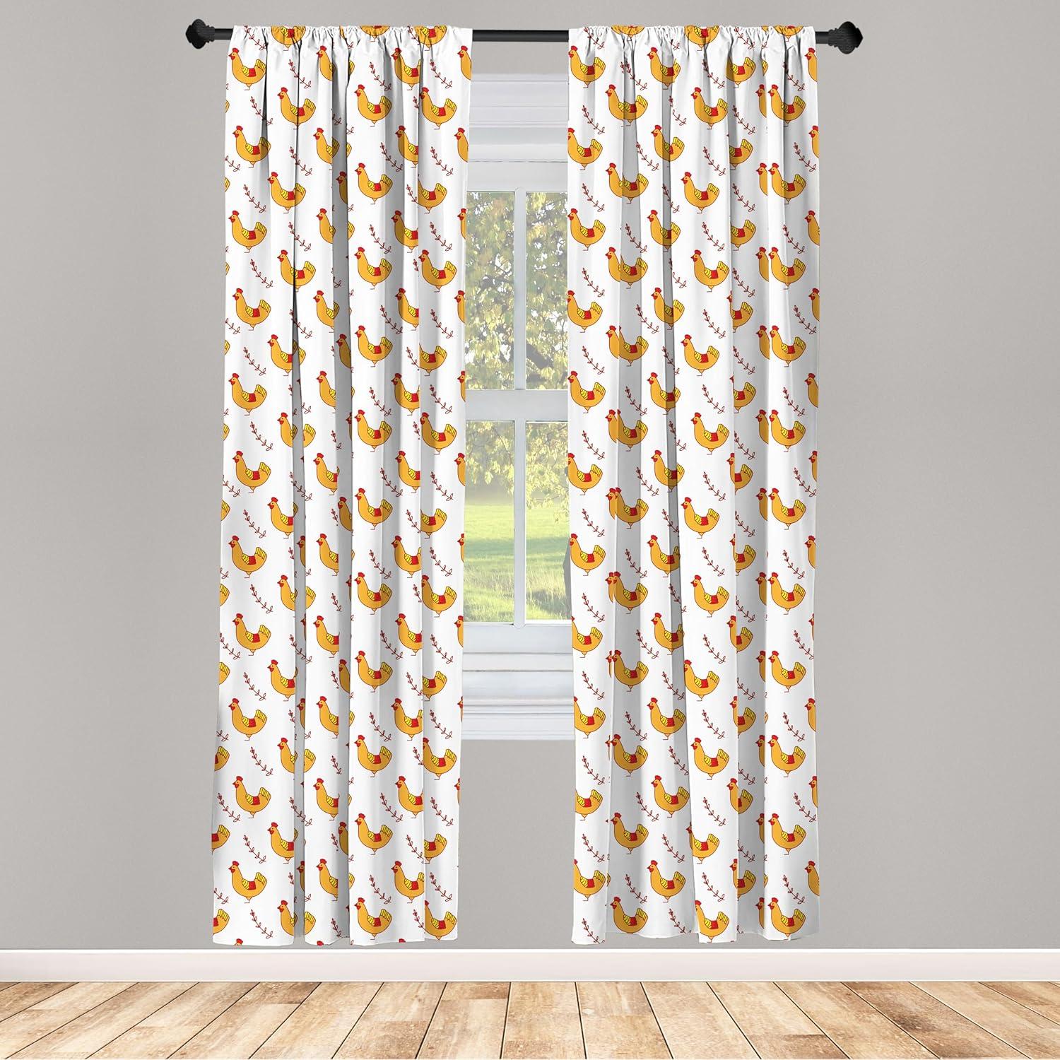 imageAmbesonne Botanical Curtains Vintage Floral Pattern with Detailed Exotic Leaves from Different Trees Window Treatments 2 Panel Set for Living Room Bedroom Pair of 28quot x 84quot Green and IvoryOrange Pink