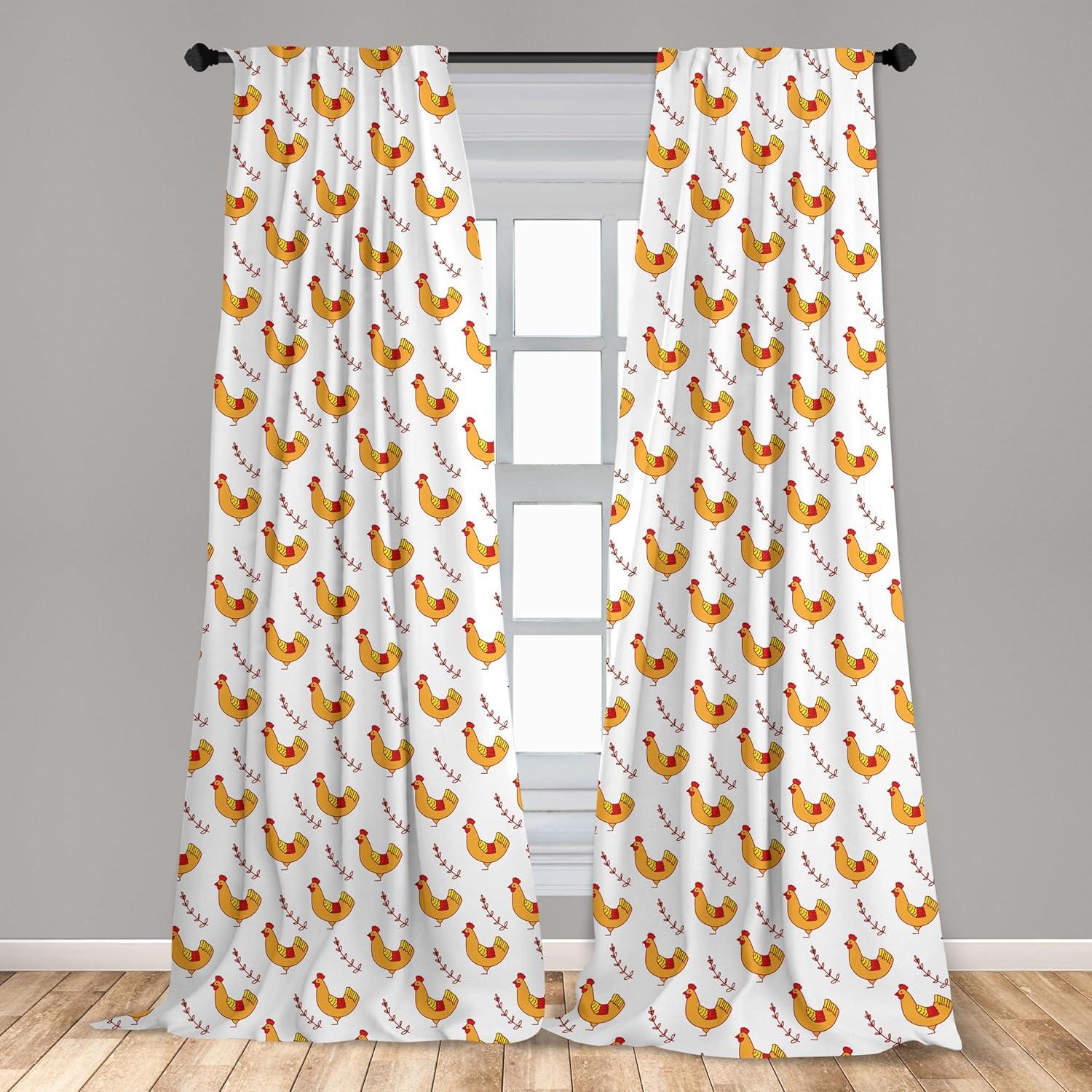 imageAmbesonne Botanical Curtains Vintage Floral Pattern with Detailed Exotic Leaves from Different Trees Window Treatments 2 Panel Set for Living Room Bedroom Pair of 28quot x 84quot Green and IvoryOrange Pink