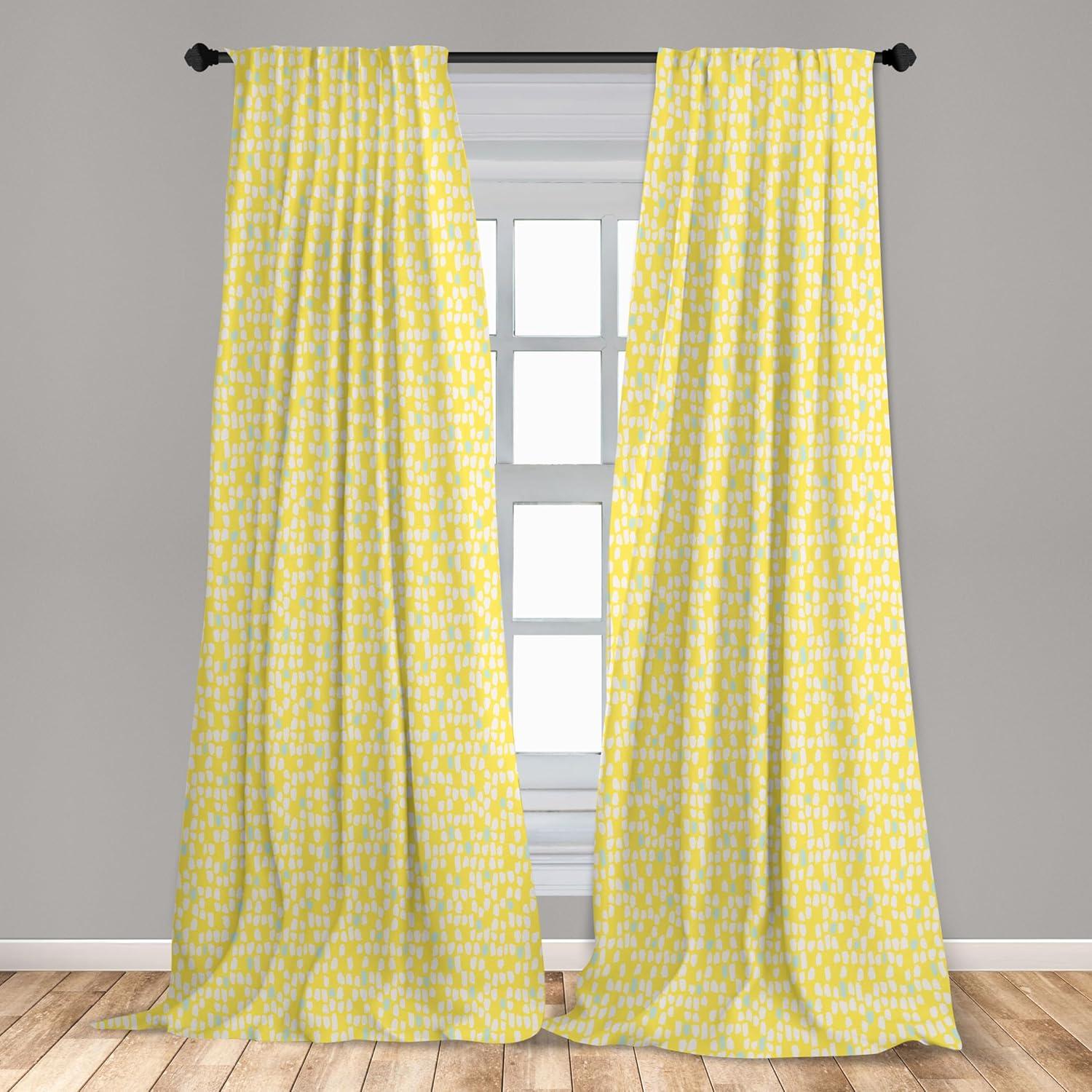 imageAmbesonne Botanical Curtains Vintage Floral Pattern with Detailed Exotic Leaves from Different Trees Window Treatments 2 Panel Set for Living Room Bedroom Pair of 28quot x 84quot Green and IvoryMint Green