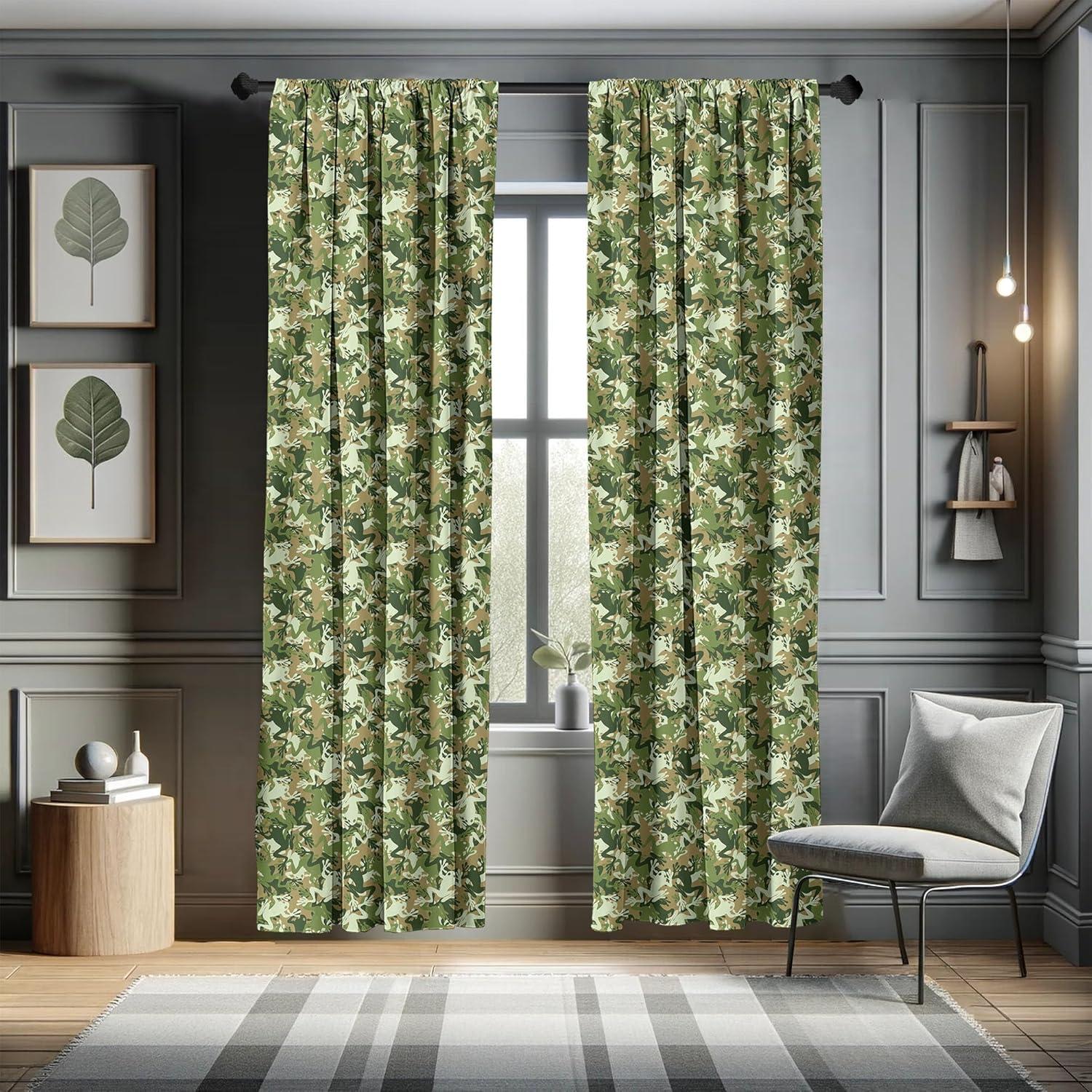 imageAmbesonne Botanical Curtains Watercolor Fall Branches and Geometric Mid Century Modern Autumnal Art Window Treatments 2 Panel Set for Living Room Bedroom Pair of 28quot x 84quot Forest Green Rust TanGreen Pine