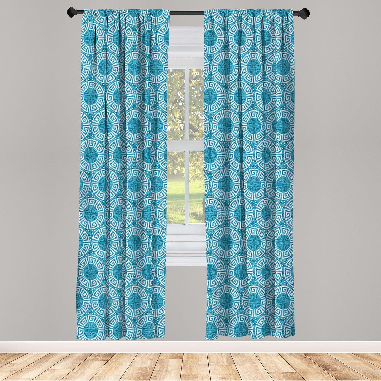 imageAmbesonne Botanical Curtains Watercolor Fall Branches and Geometric Mid Century Modern Autumnal Art Window Treatments 2 Panel Set for Living Room Bedroom Pair of 28quot x 84quot Forest Green Rust TanWhite Green