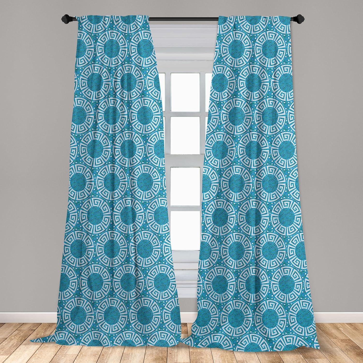 imageAmbesonne Botanical Curtains Watercolor Fall Branches and Geometric Mid Century Modern Autumnal Art Window Treatments 2 Panel Set for Living Room Bedroom Pair of 28quot x 84quot Forest Green Rust TanWhite Green