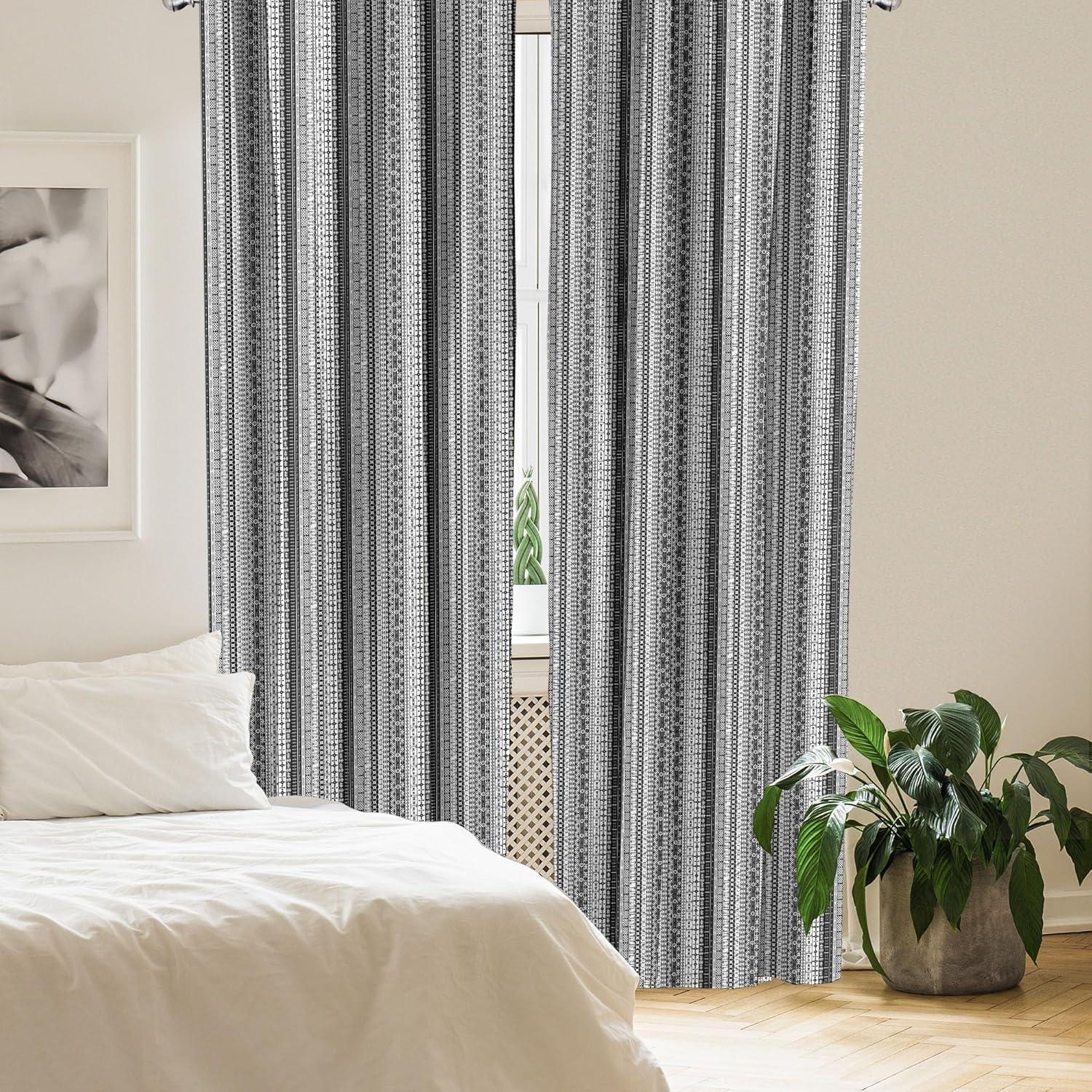 imageAmbesonne Botanical Curtains Watercolor Fall Branches and Geometric Mid Century Modern Autumnal Art Window Treatments 2 Panel Set for Living Room Bedroom Pair of 28quot x 84quot Forest Green Rust TanWhite Black