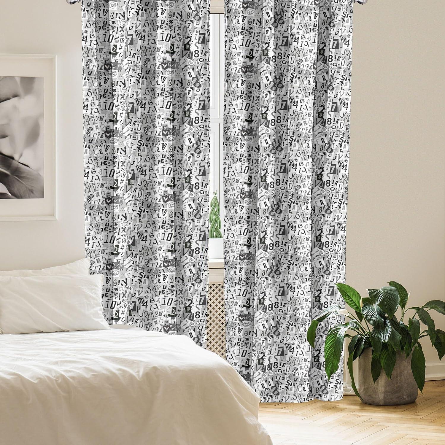 imageAmbesonne Botanical Curtains Watercolor Fall Branches and Geometric Mid Century Modern Autumnal Art Window Treatments 2 Panel Set for Living Room Bedroom Pair of 28quot x 84quot Forest Green Rust TanWhite Grey