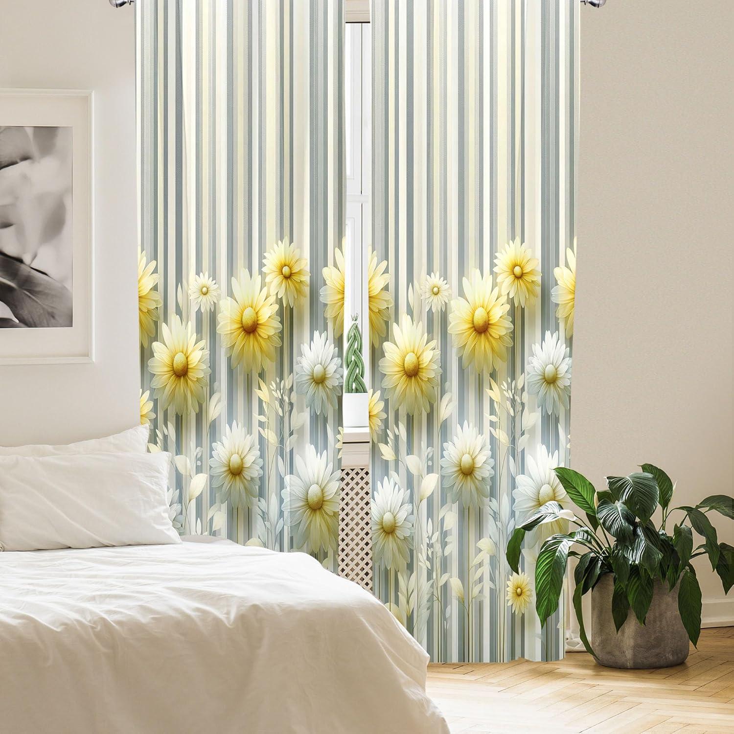 imageAmbesonne Botanical Curtains Watercolor Fall Branches and Geometric Mid Century Modern Autumnal Art Window Treatments 2 Panel Set for Living Room Bedroom Pair of 28quot x 84quot Forest Green Rust TanPale Mustard and Grey Teal
