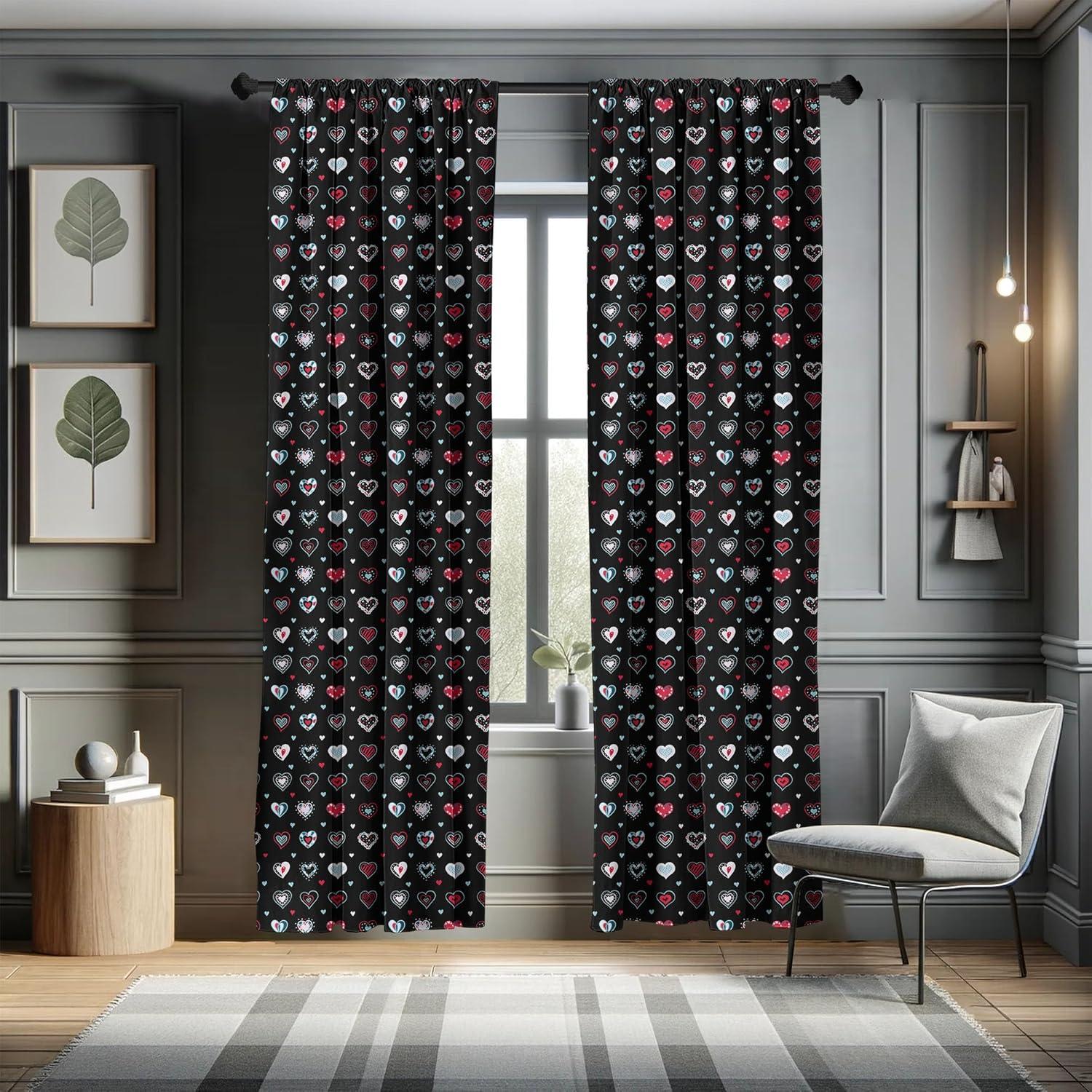 imageAmbesonne Botanical Curtains Watercolor Fall Branches and Geometric Mid Century Modern Autumnal Art Window Treatments 2 Panel Set for Living Room Bedroom Pair of 28quot x 84quot Forest Green Rust TanBlack Red