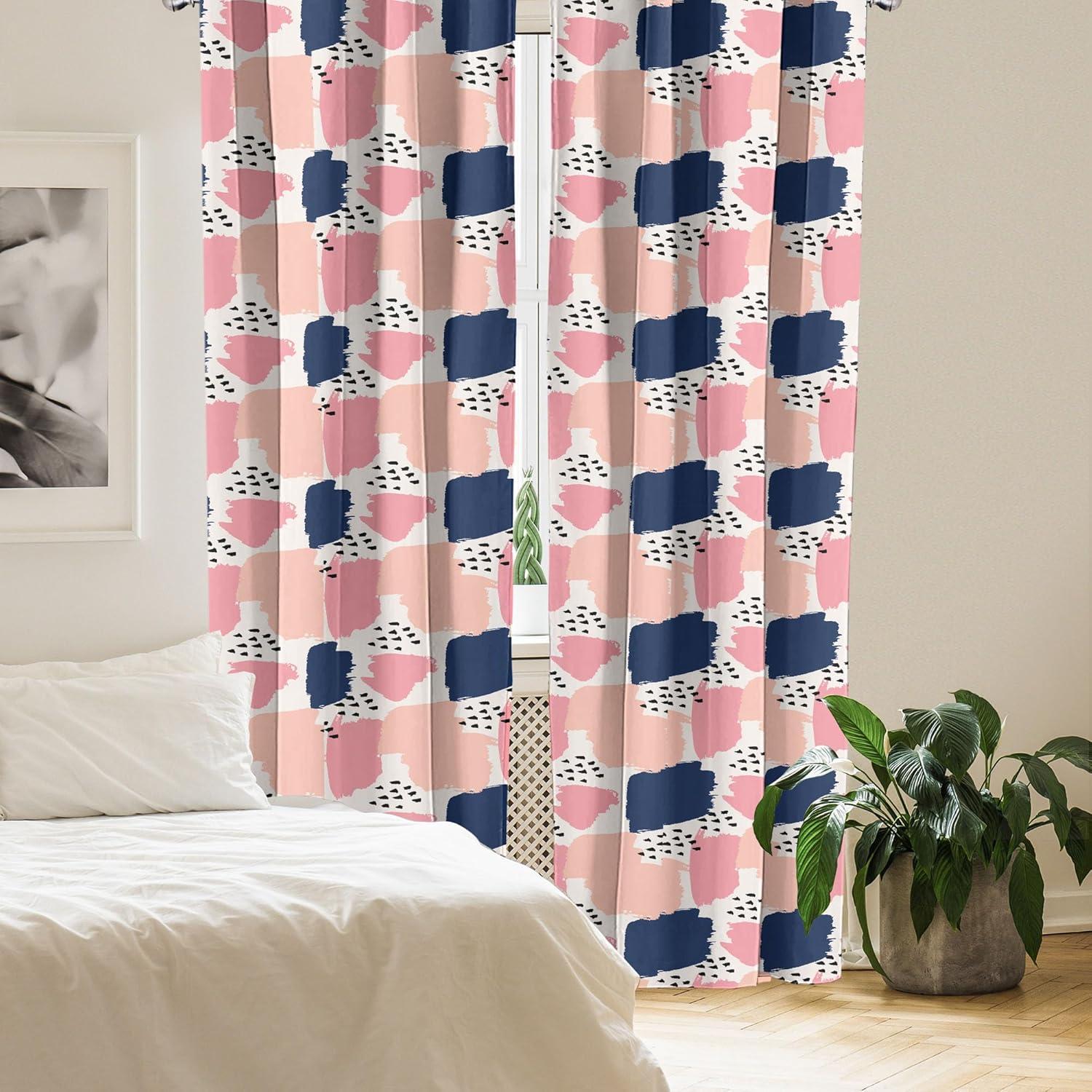 imageAmbesonne Botanical Curtains Watercolor Fall Branches and Geometric Mid Century Modern Autumnal Art Window Treatments 2 Panel Set for Living Room Bedroom Pair of 28quot x 84quot Forest Green Rust TanBlue and Pink
