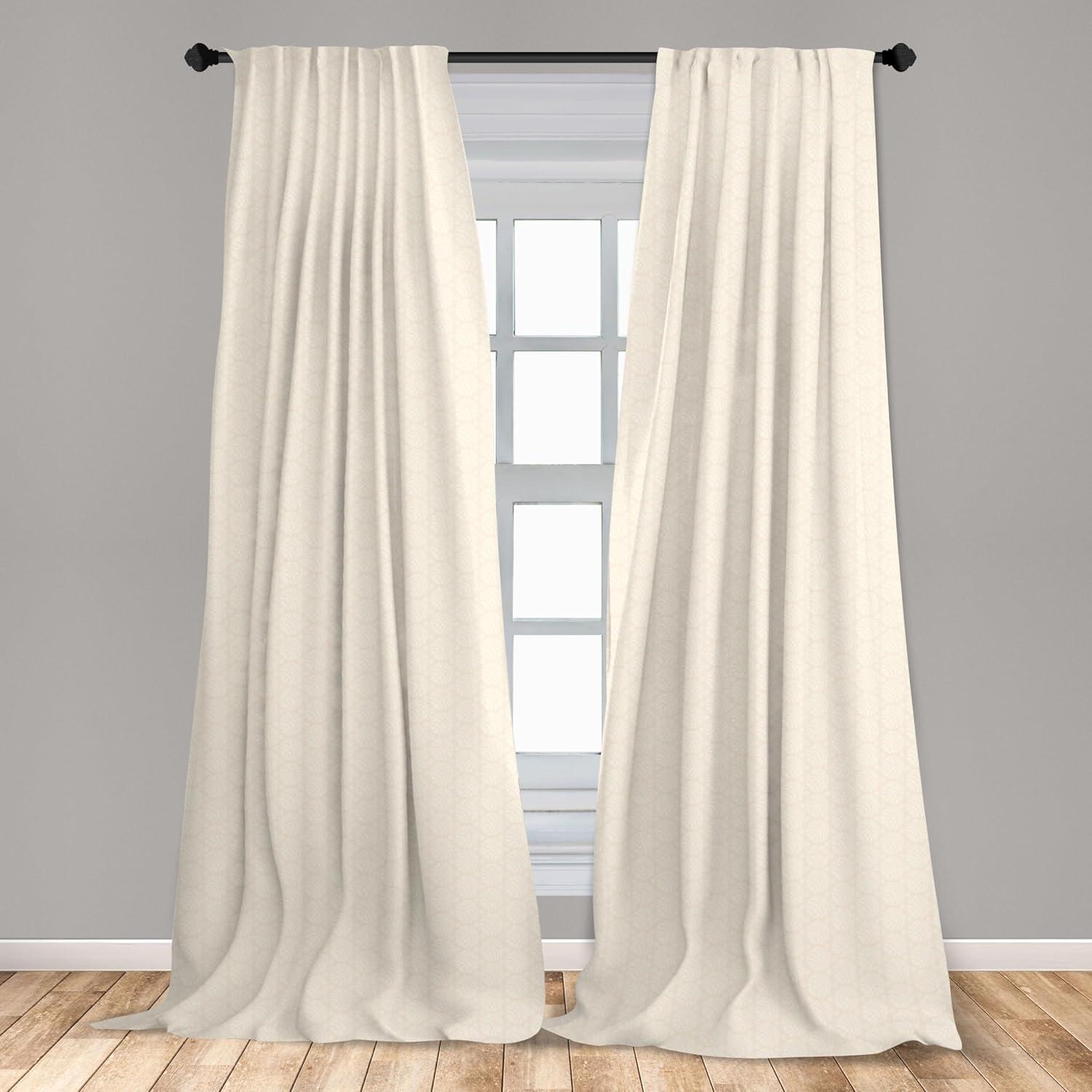 imageAmbesonne Botanical Curtains Watercolor Fall Branches and Geometric Mid Century Modern Autumnal Art Window Treatments 2 Panel Set for Living Room Bedroom Pair of 28quot x 84quot Forest Green Rust TanCream