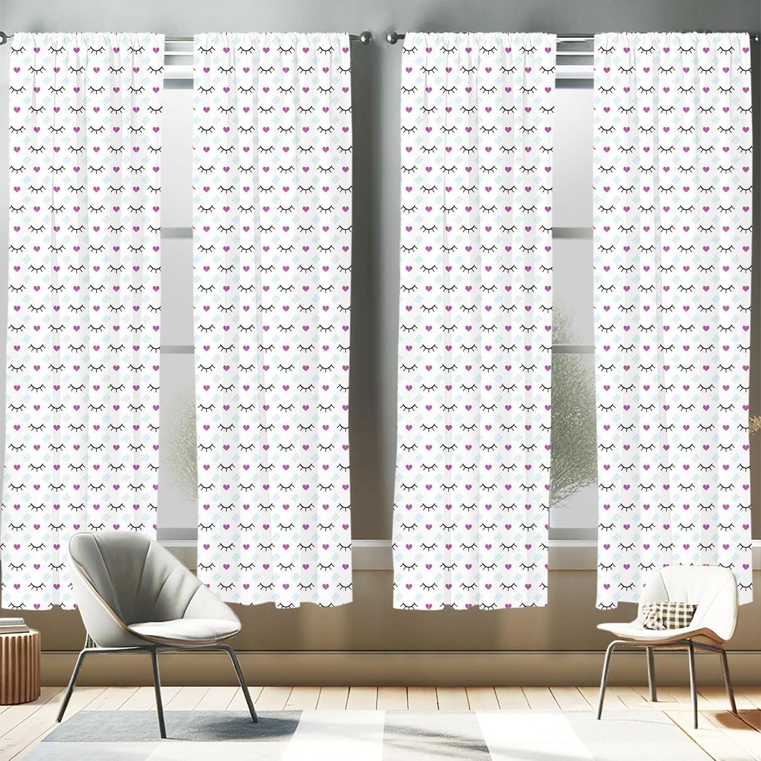 imageAmbesonne Botanical Curtains Watercolor Fall Branches and Geometric Mid Century Modern Autumnal Art Window Treatments 2 Panel Set for Living Room Bedroom Pair of 28quot x 84quot Forest Green Rust TanBlue Fuchsia