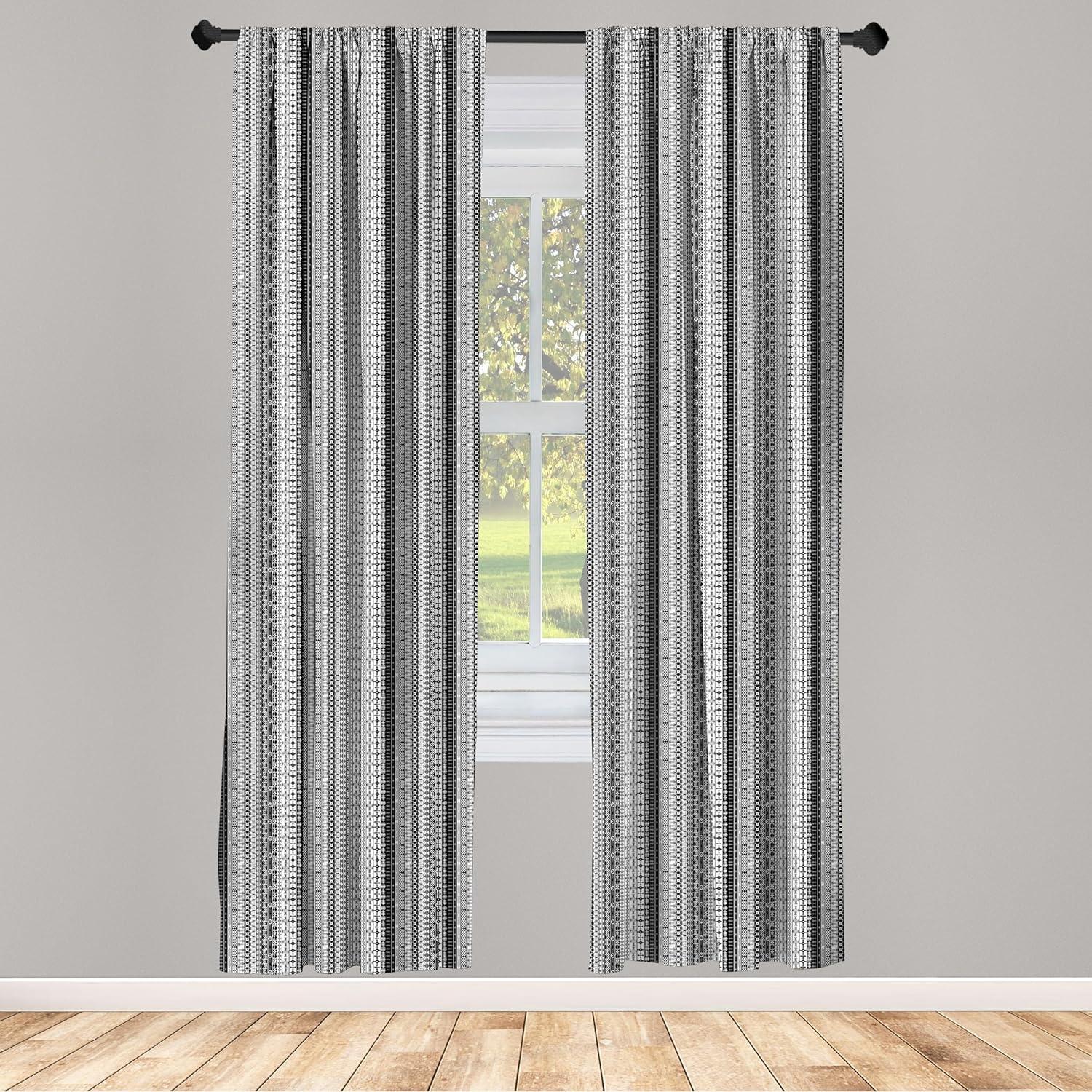 imageAmbesonne Botanical Curtains Watercolor Fall Branches and Geometric Mid Century Modern Autumnal Art Window Treatments 2 Panel Set for Living Room Bedroom Pair of 28quot x 84quot Forest Green Rust TanWhite Black