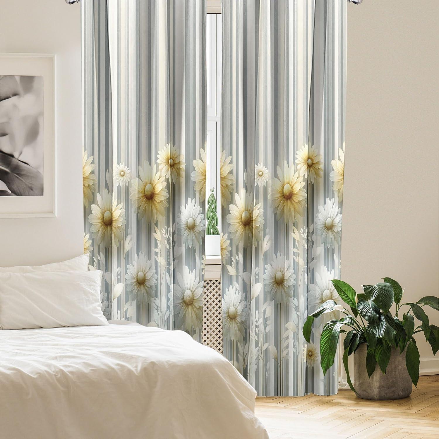 imageAmbesonne Botanical Curtains Watercolor Fall Branches and Geometric Mid Century Modern Autumnal Art Window Treatments 2 Panel Set for Living Room Bedroom Pair of 28quot x 84quot Forest Green Rust TanPale Mustard and Grey Teal
