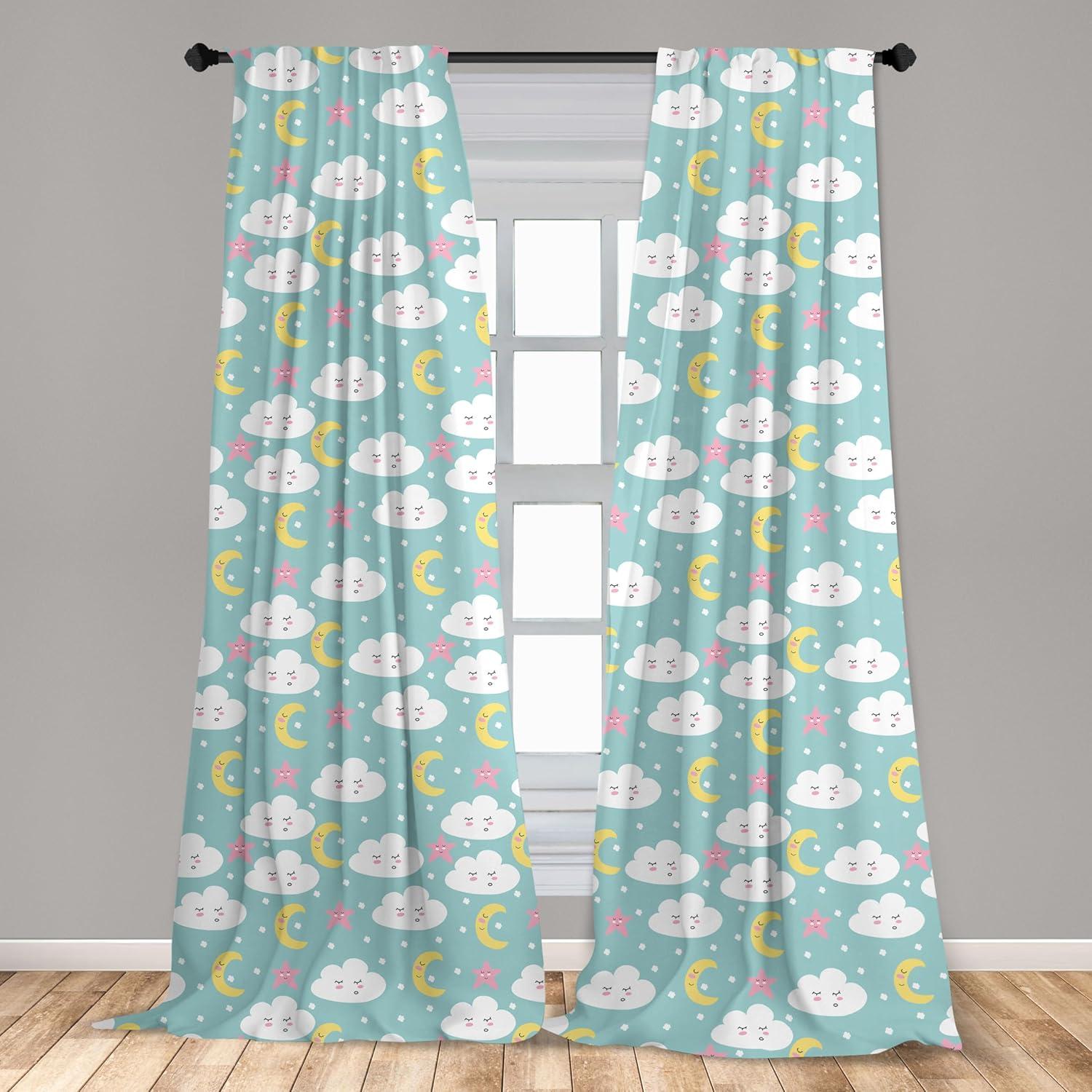 imageAmbesonne Botanical Curtains Watercolor Fall Branches and Geometric Mid Century Modern Autumnal Art Window Treatments 2 Panel Set for Living Room Bedroom Pair of 28quot x 84quot Forest Green Rust TanTeal Blue