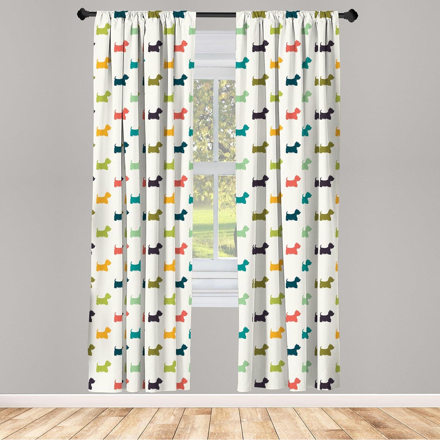 imageAmbesonne Botanical Curtains Watercolor Fall Branches and Geometric Mid Century Modern Autumnal Art Window Treatments 2 Panel Set for Living Room Bedroom Pair of 28quot x 84quot Forest Green Rust TanMulti Color