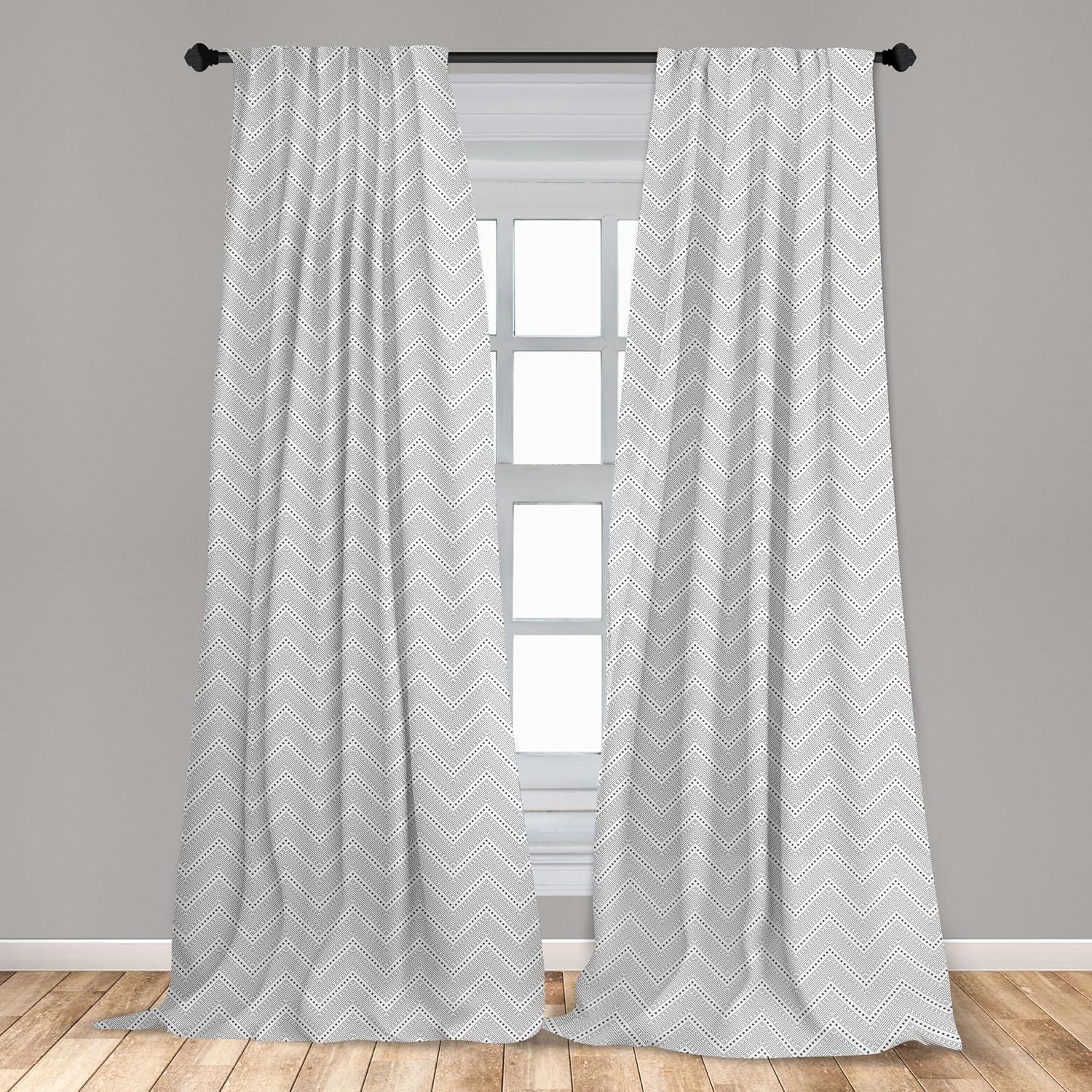 imageAmbesonne Botanical Curtains Watercolor Fall Branches and Geometric Mid Century Modern Autumnal Art Window Treatments 2 Panel Set for Living Room Bedroom Pair of 28quot x 84quot Forest Green Rust TanPale Grey
