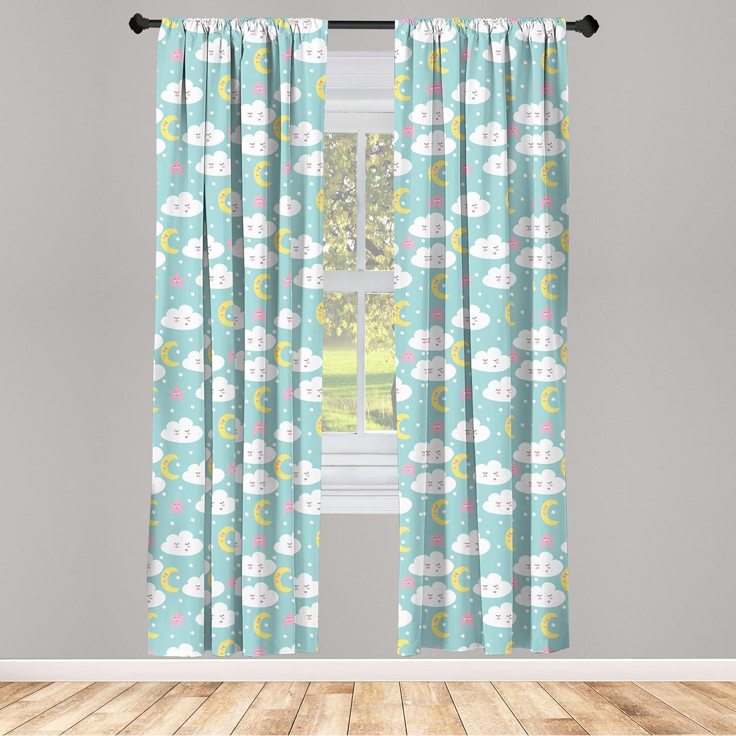 imageAmbesonne Botanical Curtains Watercolor Fall Branches and Geometric Mid Century Modern Autumnal Art Window Treatments 2 Panel Set for Living Room Bedroom Pair of 28quot x 84quot Forest Green Rust TanTeal Blue