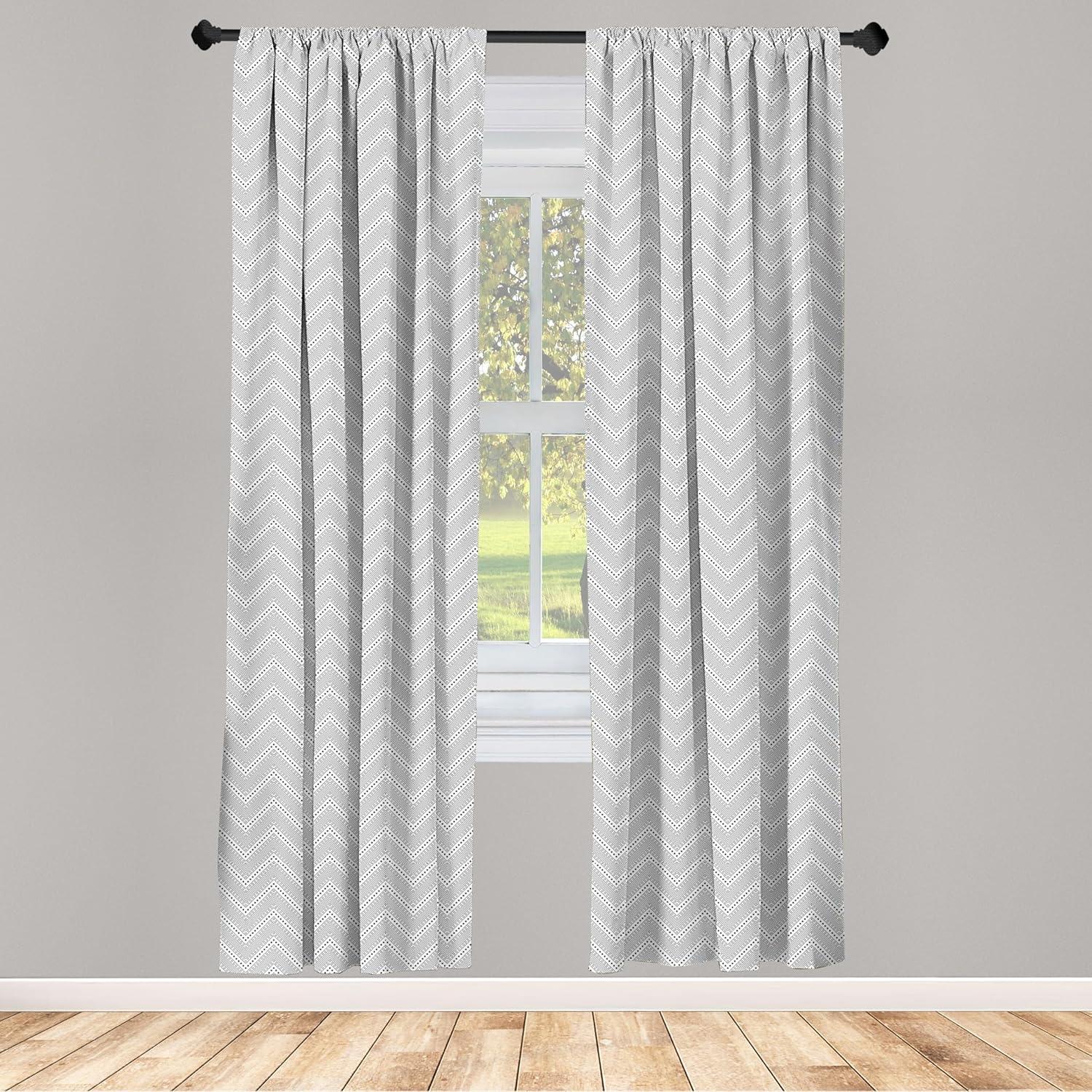 imageAmbesonne Botanical Curtains Watercolor Fall Branches and Geometric Mid Century Modern Autumnal Art Window Treatments 2 Panel Set for Living Room Bedroom Pair of 28quot x 84quot Forest Green Rust TanPale Grey