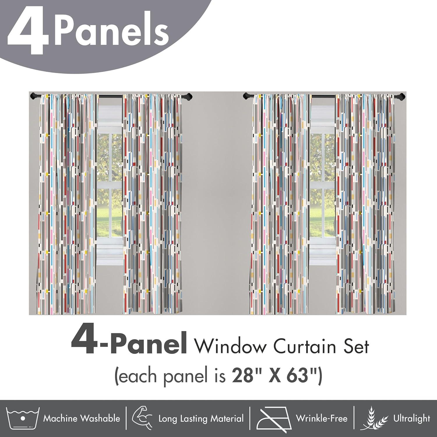 imageAmbesonne Botanical Curtains Watercolor Fall Branches and Geometric Mid Century Modern Autumnal Art Window Treatments 2 Panel Set for Living Room Bedroom Pair of 28quot x 84quot Forest Green Rust TanRed and Black