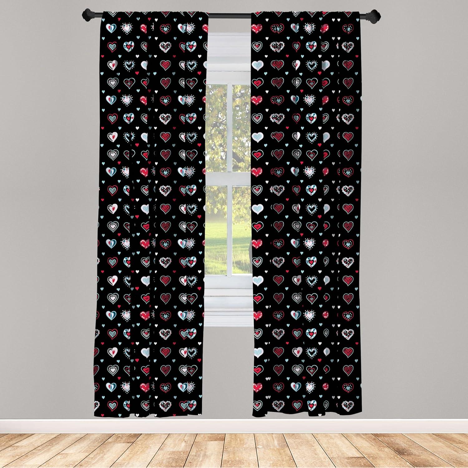 imageAmbesonne Botanical Curtains Watercolor Fall Branches and Geometric Mid Century Modern Autumnal Art Window Treatments 2 Panel Set for Living Room Bedroom Pair of 28quot x 84quot Forest Green Rust TanBlack Red