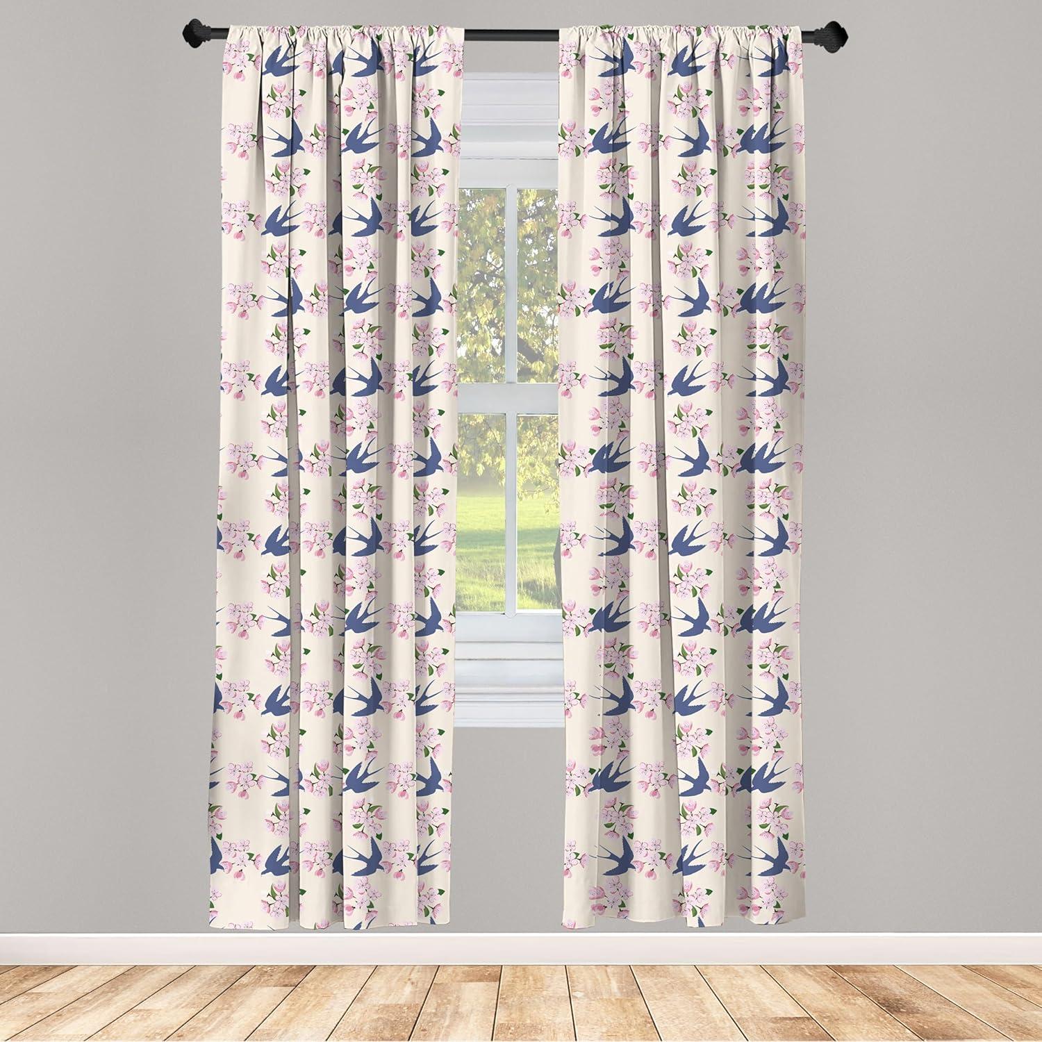 imageAmbesonne Botanical Curtains Watercolor Fall Branches and Geometric Mid Century Modern Autumnal Art Window Treatments 2 Panel Set for Living Room Bedroom Pair of 28quot x 84quot Forest Green Rust TanIndigo Champagne