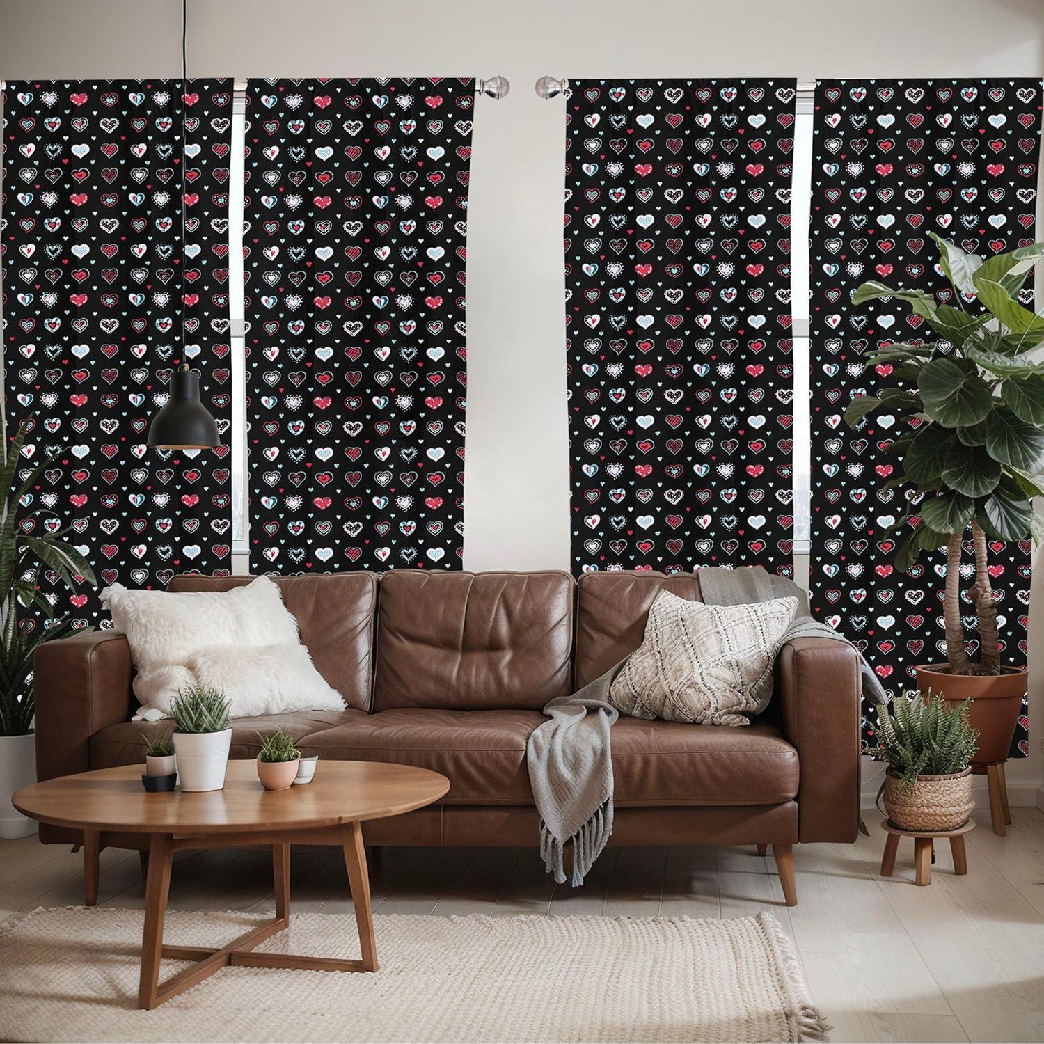 imageAmbesonne Botanical Curtains Watercolor Fall Branches and Geometric Mid Century Modern Autumnal Art Window Treatments 2 Panel Set for Living Room Bedroom Pair of 28quot x 84quot Forest Green Rust TanBlack Red