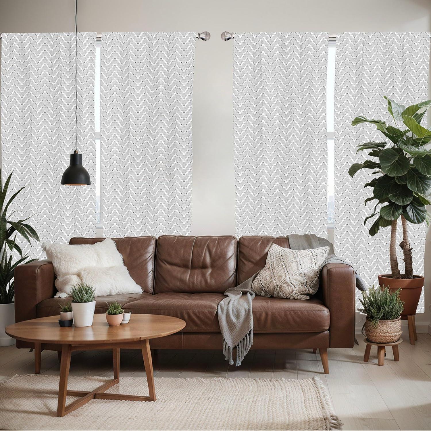 imageAmbesonne Botanical Curtains Watercolor Fall Branches and Geometric Mid Century Modern Autumnal Art Window Treatments 2 Panel Set for Living Room Bedroom Pair of 28quot x 84quot Forest Green Rust TanPale Grey