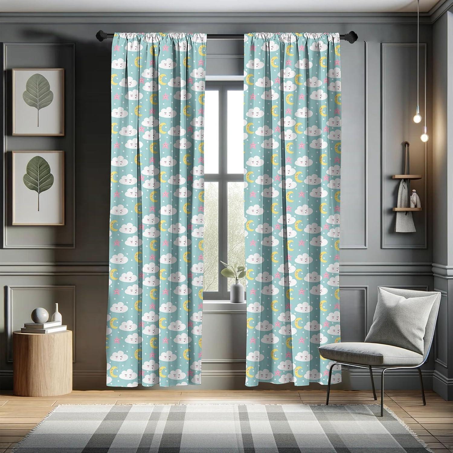 imageAmbesonne Botanical Curtains Watercolor Fall Branches and Geometric Mid Century Modern Autumnal Art Window Treatments 2 Panel Set for Living Room Bedroom Pair of 28quot x 84quot Forest Green Rust TanTeal Blue
