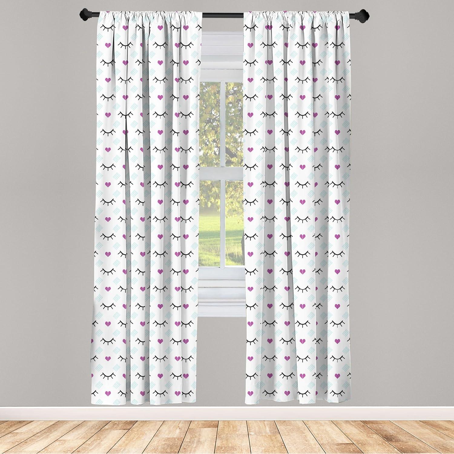 imageAmbesonne Botanical Curtains Watercolor Fall Branches and Geometric Mid Century Modern Autumnal Art Window Treatments 2 Panel Set for Living Room Bedroom Pair of 28quot x 84quot Forest Green Rust TanBlue Fuchsia