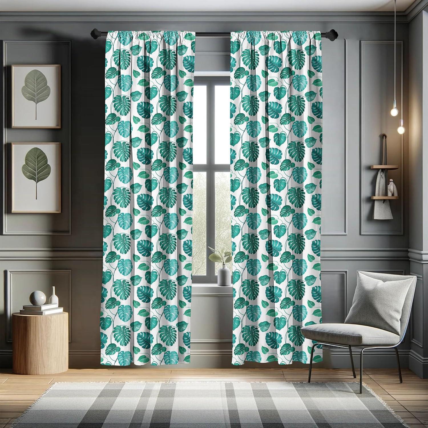 imageAmbesonne Cats Curtains Modern Scandi Pattern of Kitten Love with Romantic Hearts Cartoon Design Window Treatments 2 Panel Set for Living Room Bedroom Pair of 28quot x 63quot Ginger Olive Green WhiteGreen White